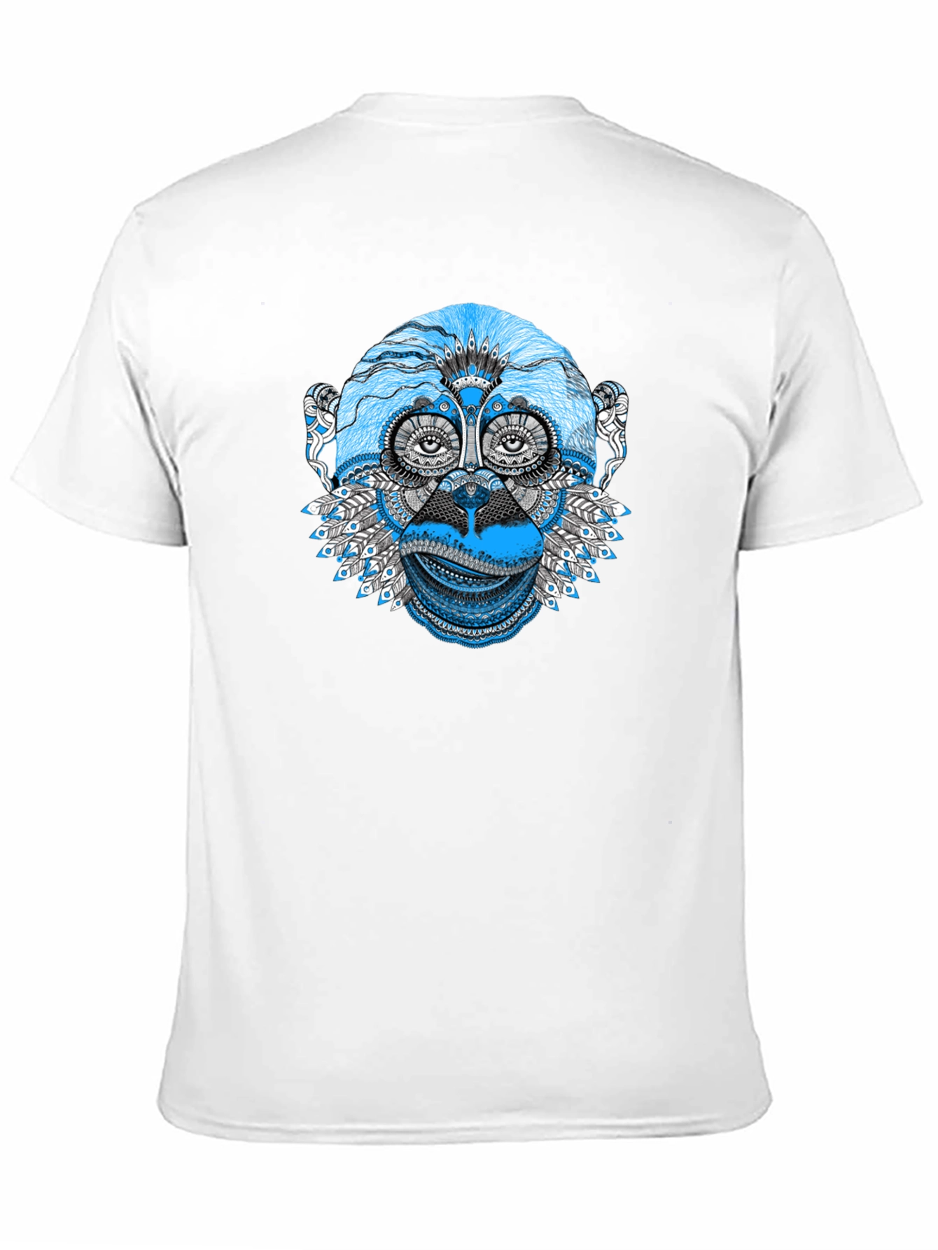 Abstract Monkey Graphic Tee - Black Unisex T-Shirt