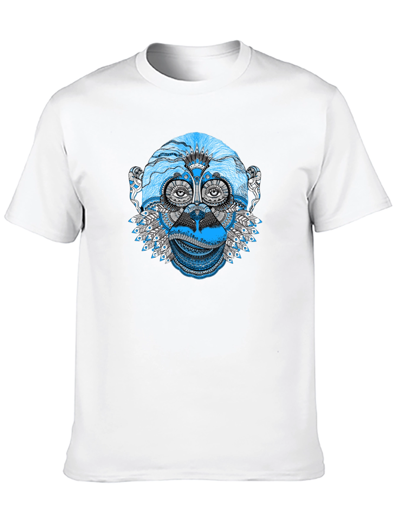 Abstract Monkey Graphic Tee - Black Unisex T-Shirt