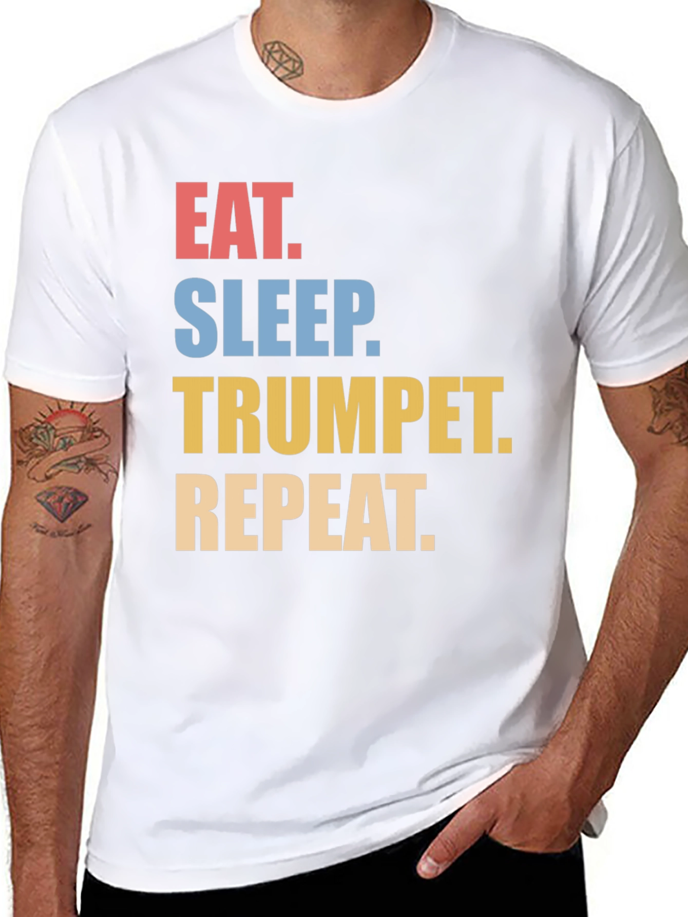 Eat Sleep Trumpet Repeat Graphic T-Shirt