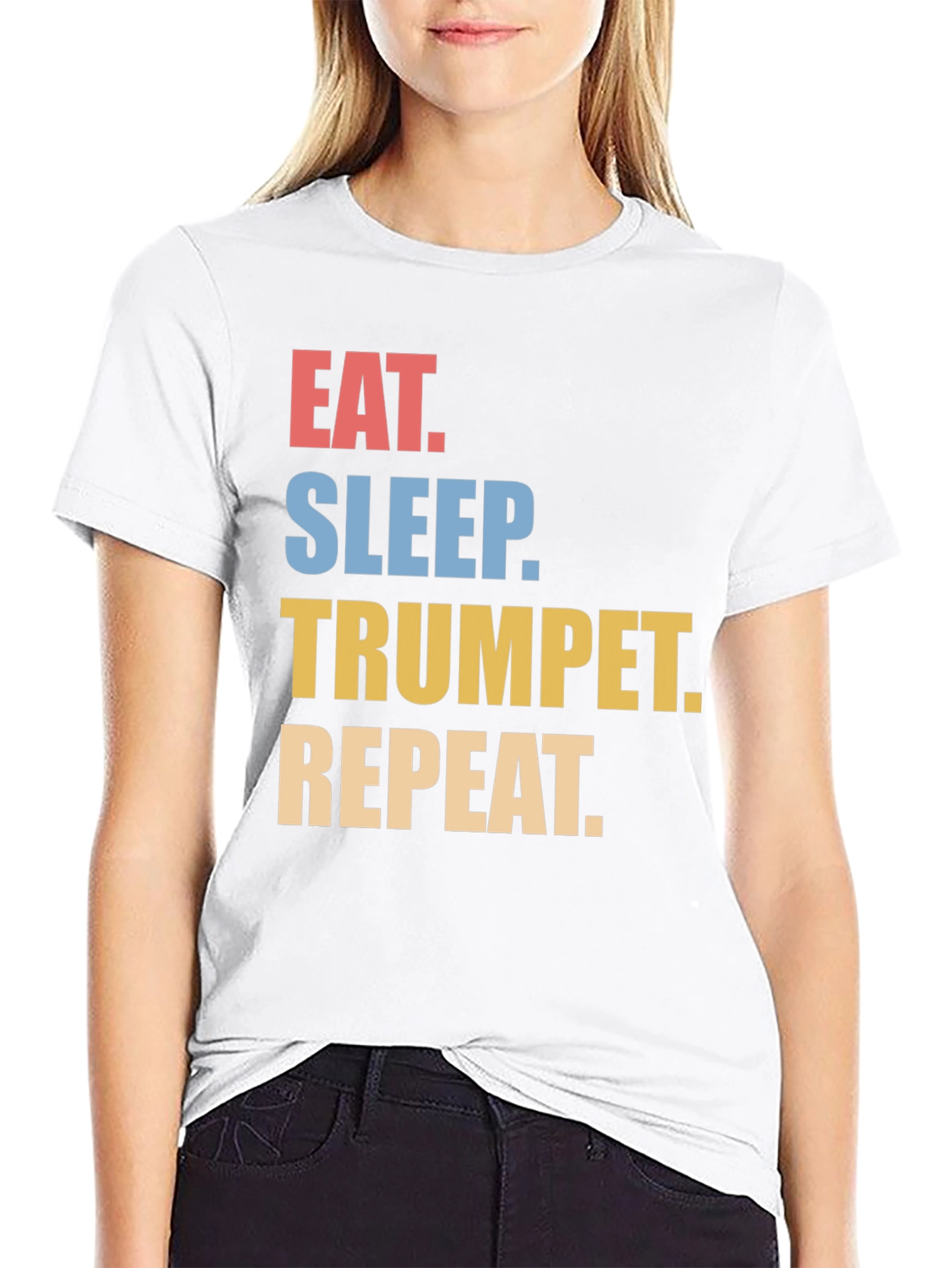 Eat Sleep Trumpet Repeat Graphic T-Shirt
