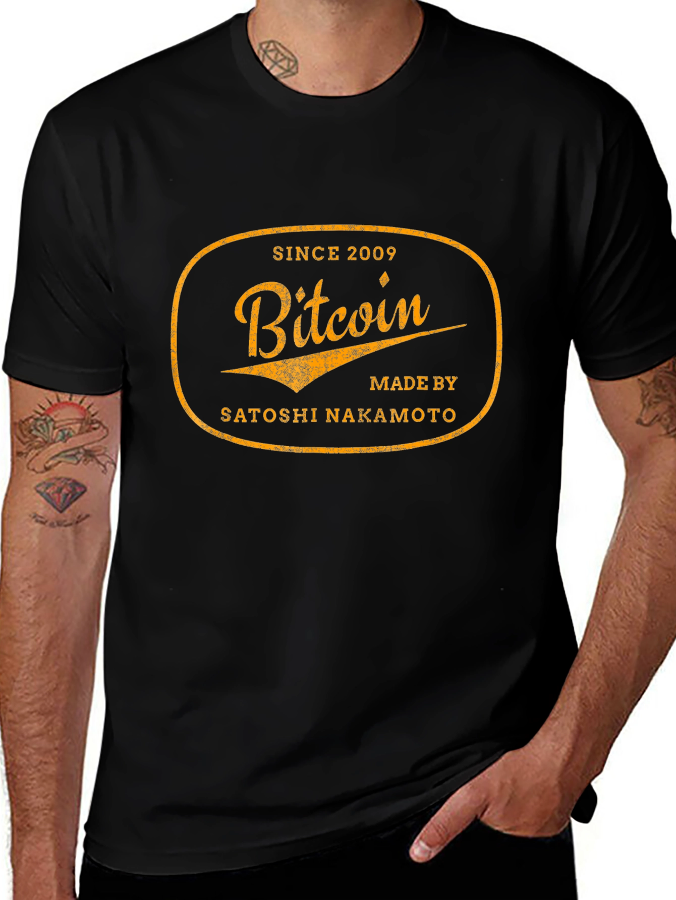 Bitcoin Satoshi Nakamoto Since 2009 Black T-Shirt