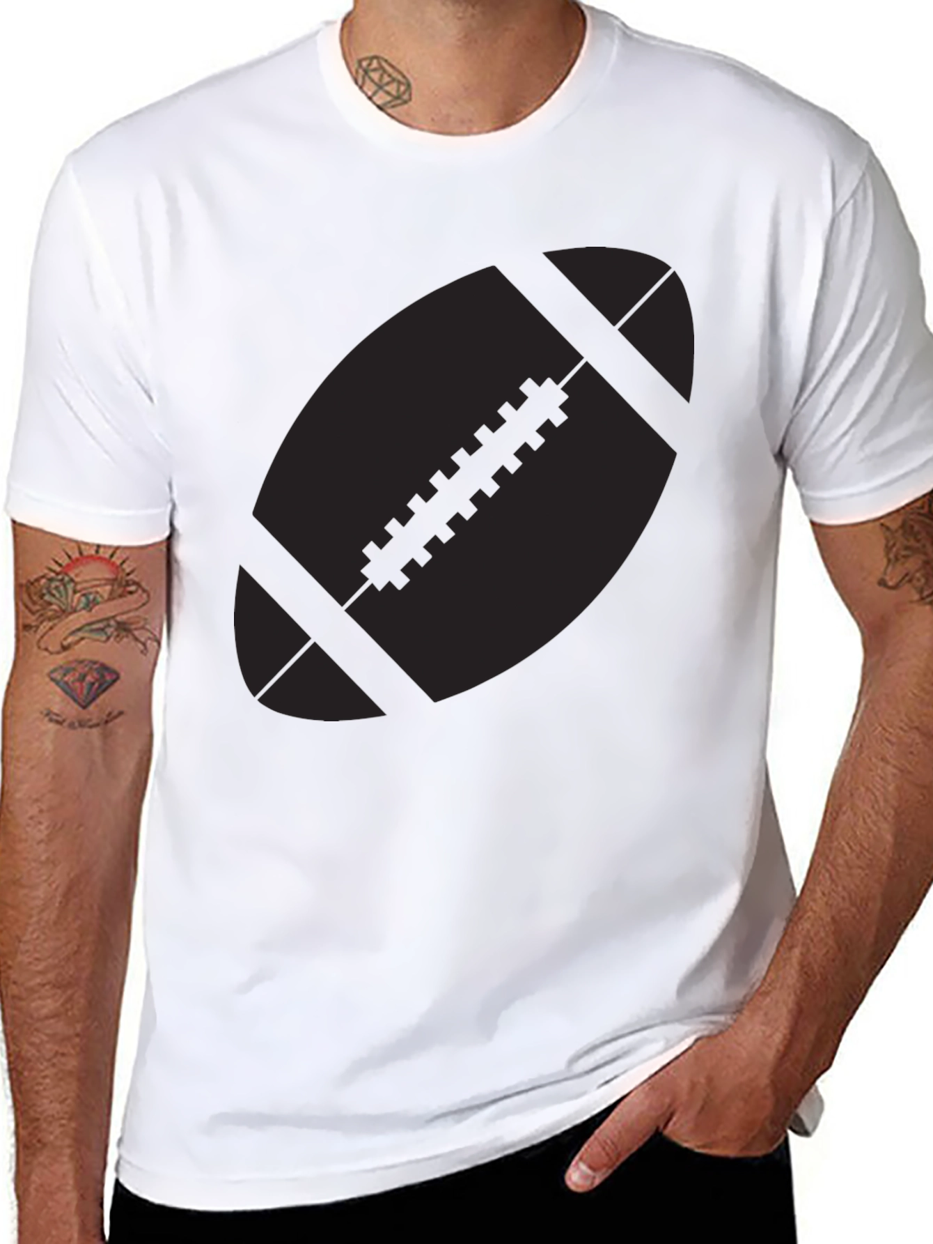 Football Graphic Black T-Shirt