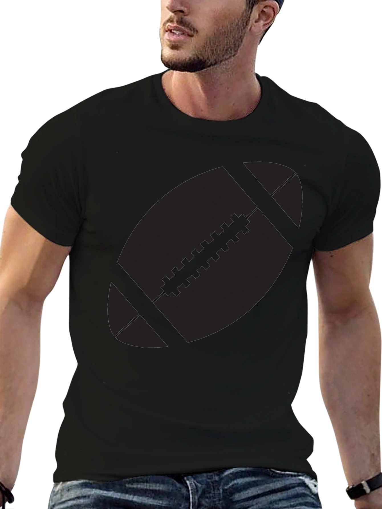 Football Graphic Black T-Shirt
