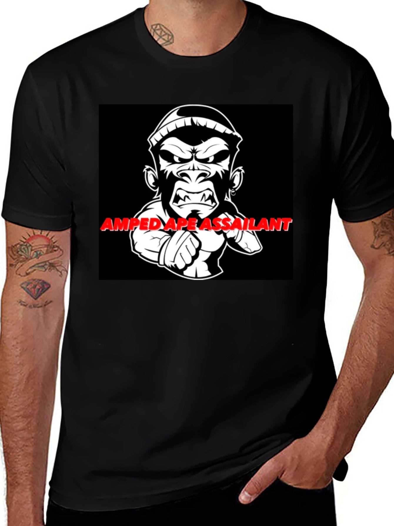 Amped Ape Graphic T-Shirt - Black