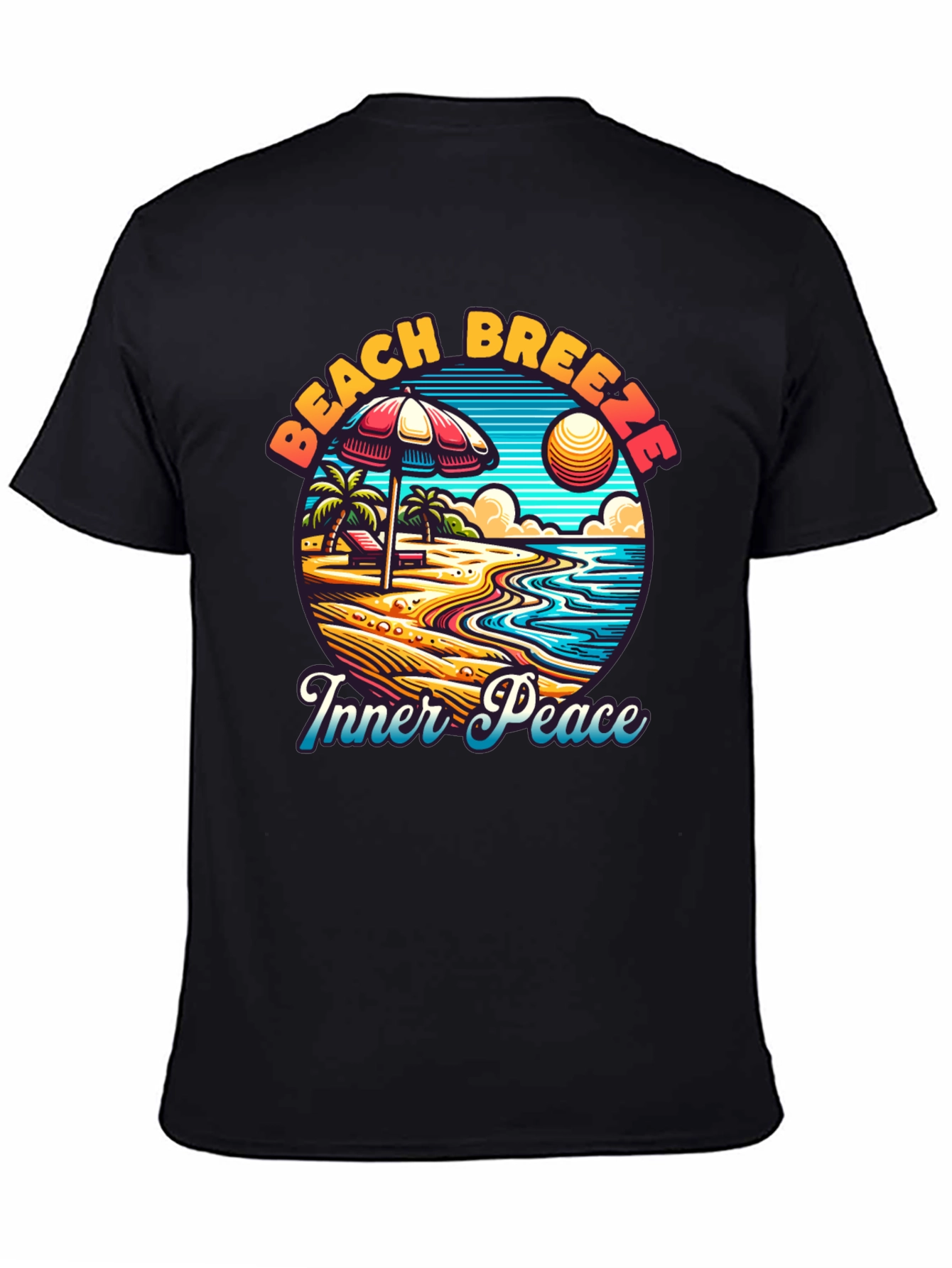 Beach Breeze Inner Peace Black T-Shirt