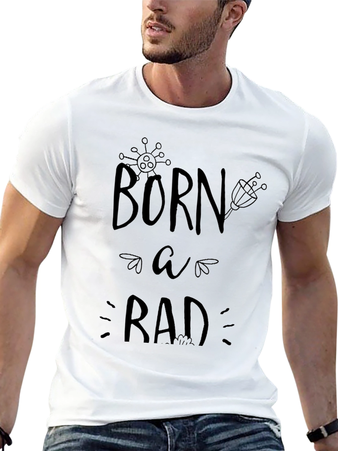 Born a Rad Black Graphic Tee