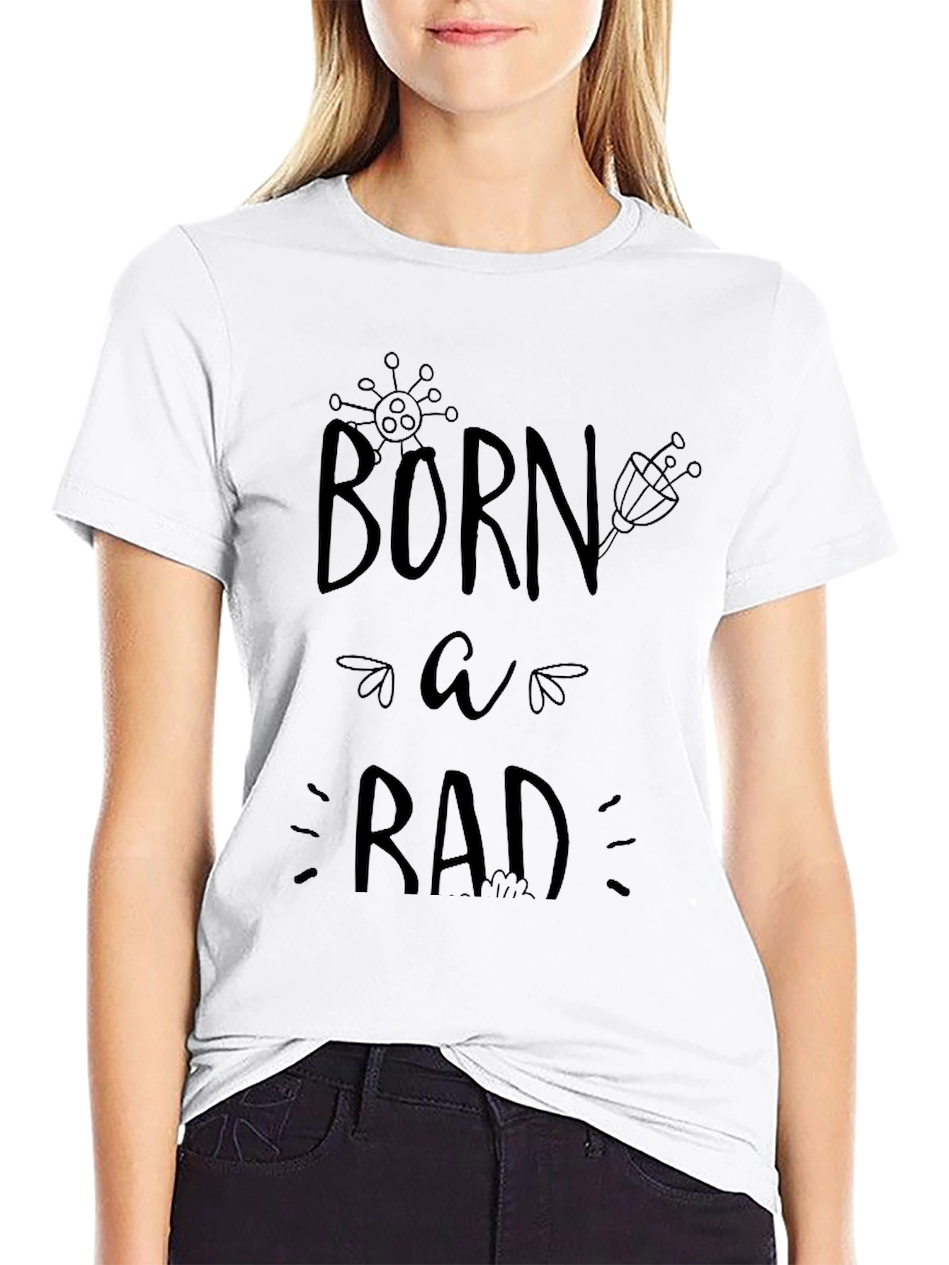 Born a Rad Black Graphic Tee