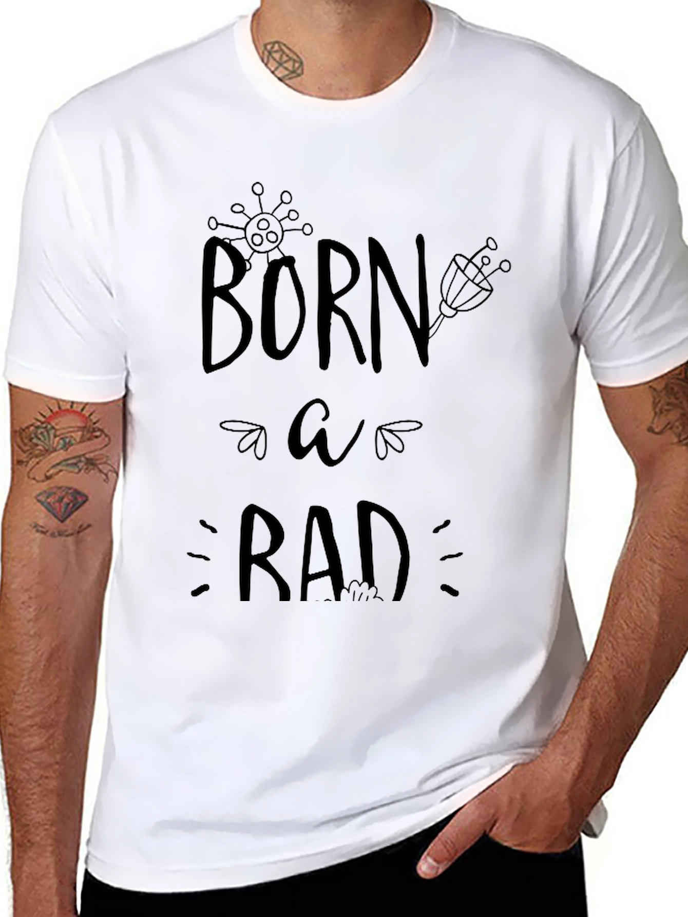 Born a Rad Black Graphic Tee