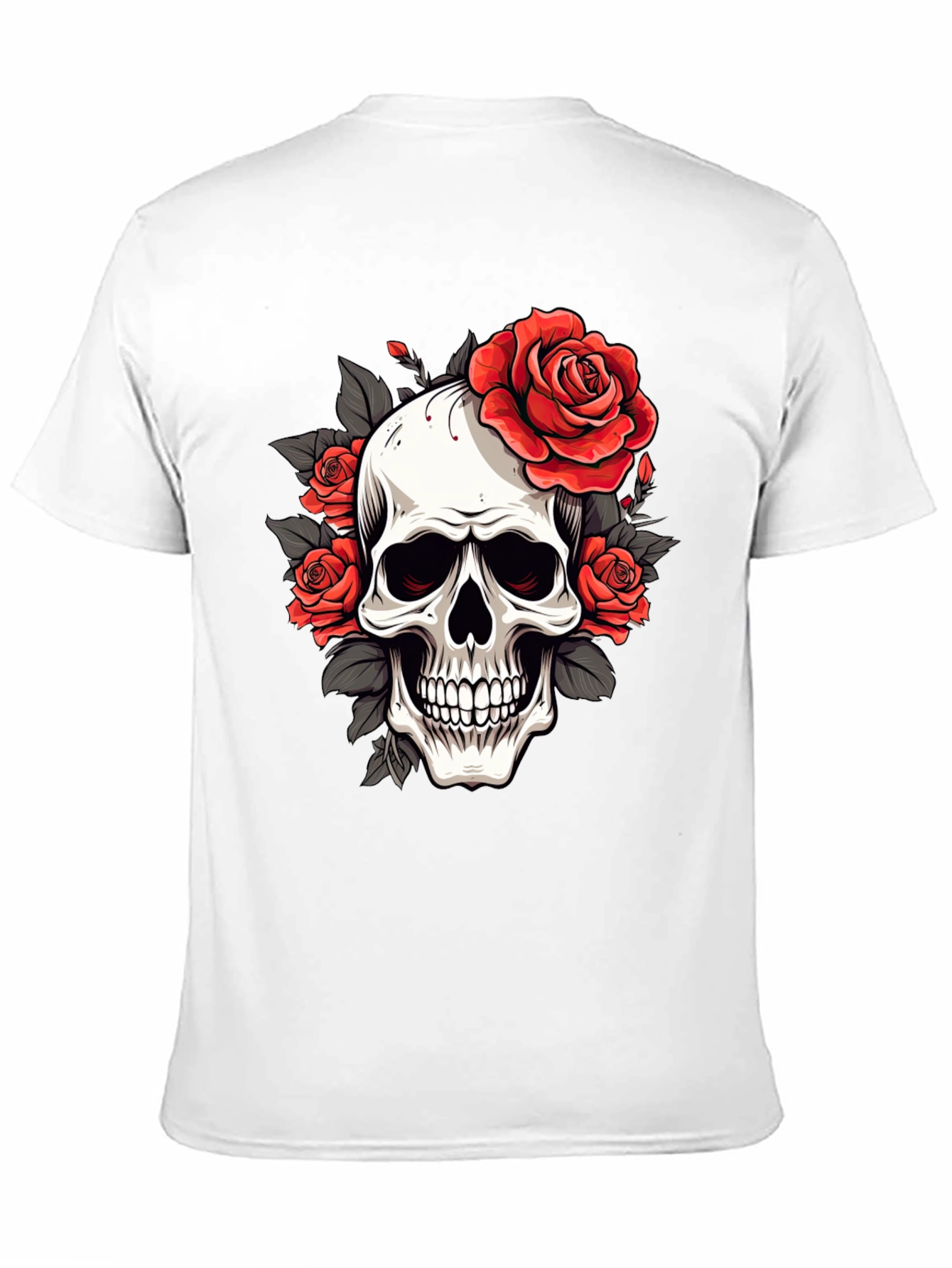 Skull & Roses Graphic Tee - Black