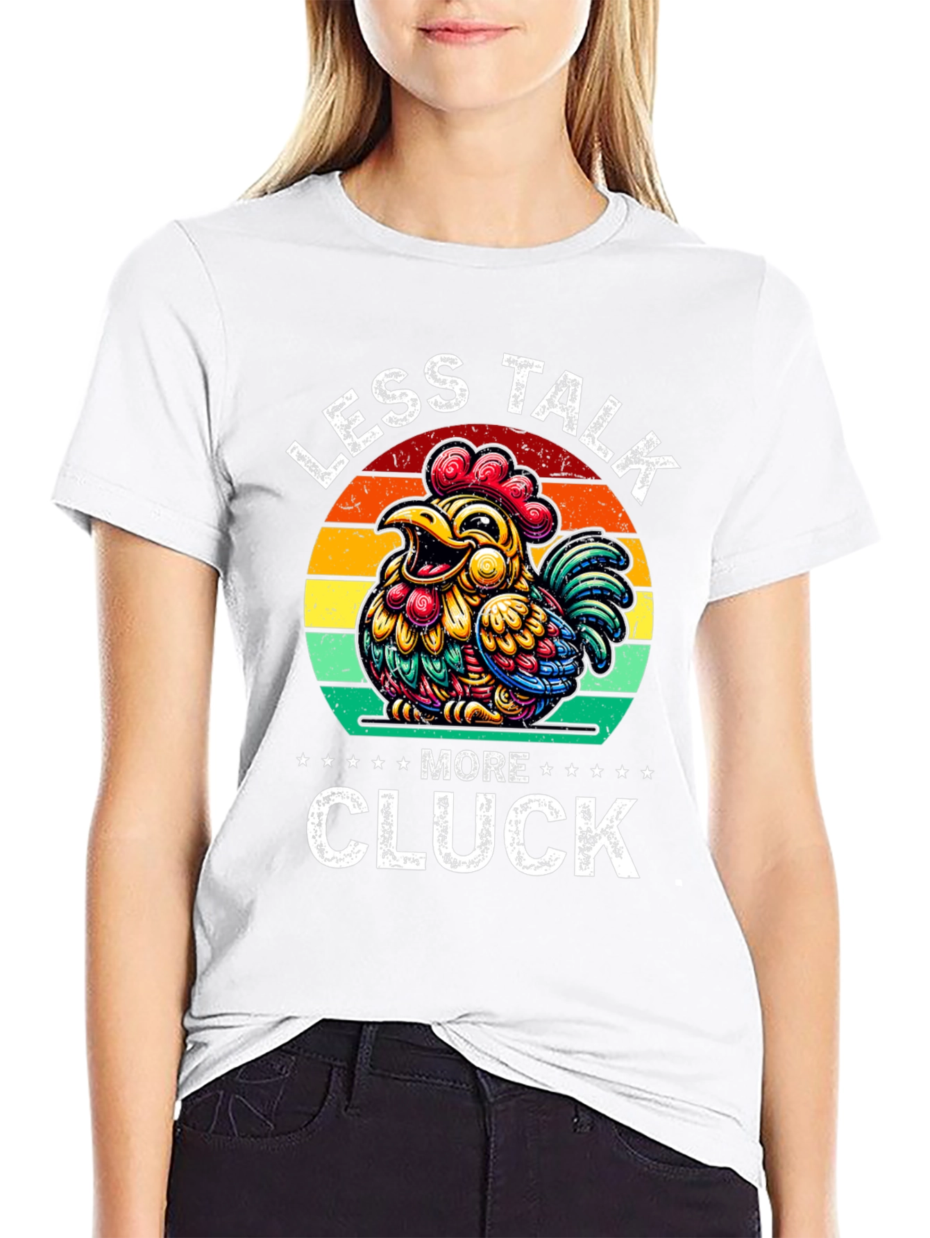 Less Talk More Cluck Chicken Graphic Tee