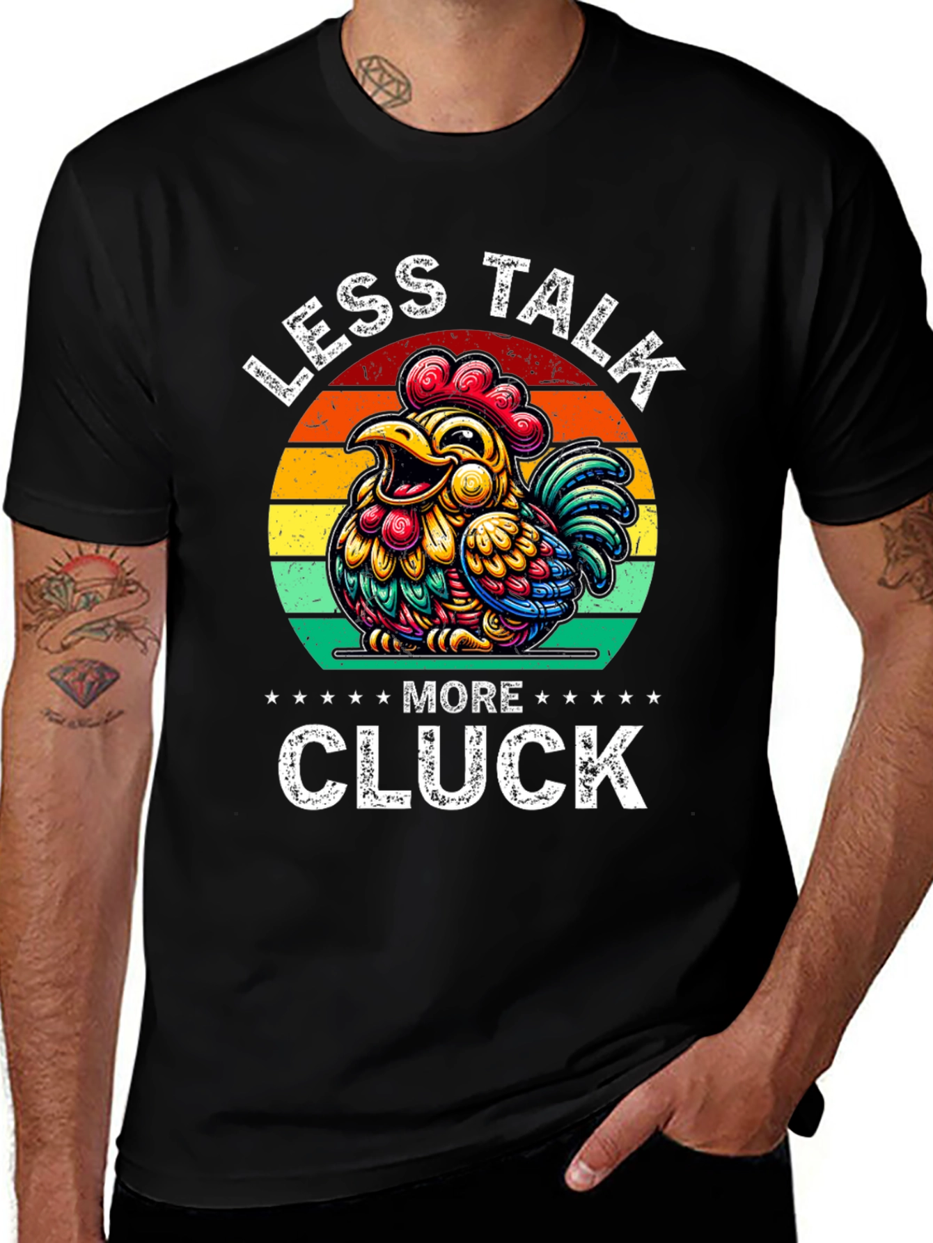 Less Talk More Cluck Chicken Graphic Tee