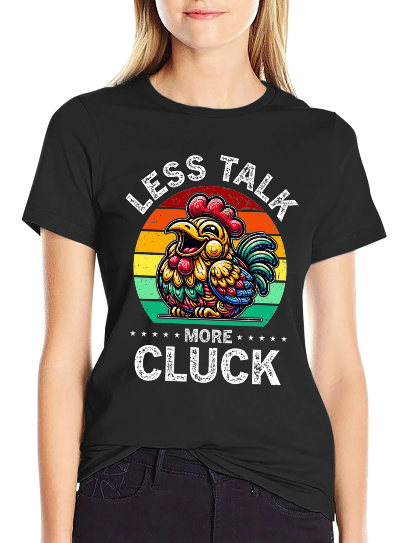 Less Talk More Cluck Chicken Graphic Tee