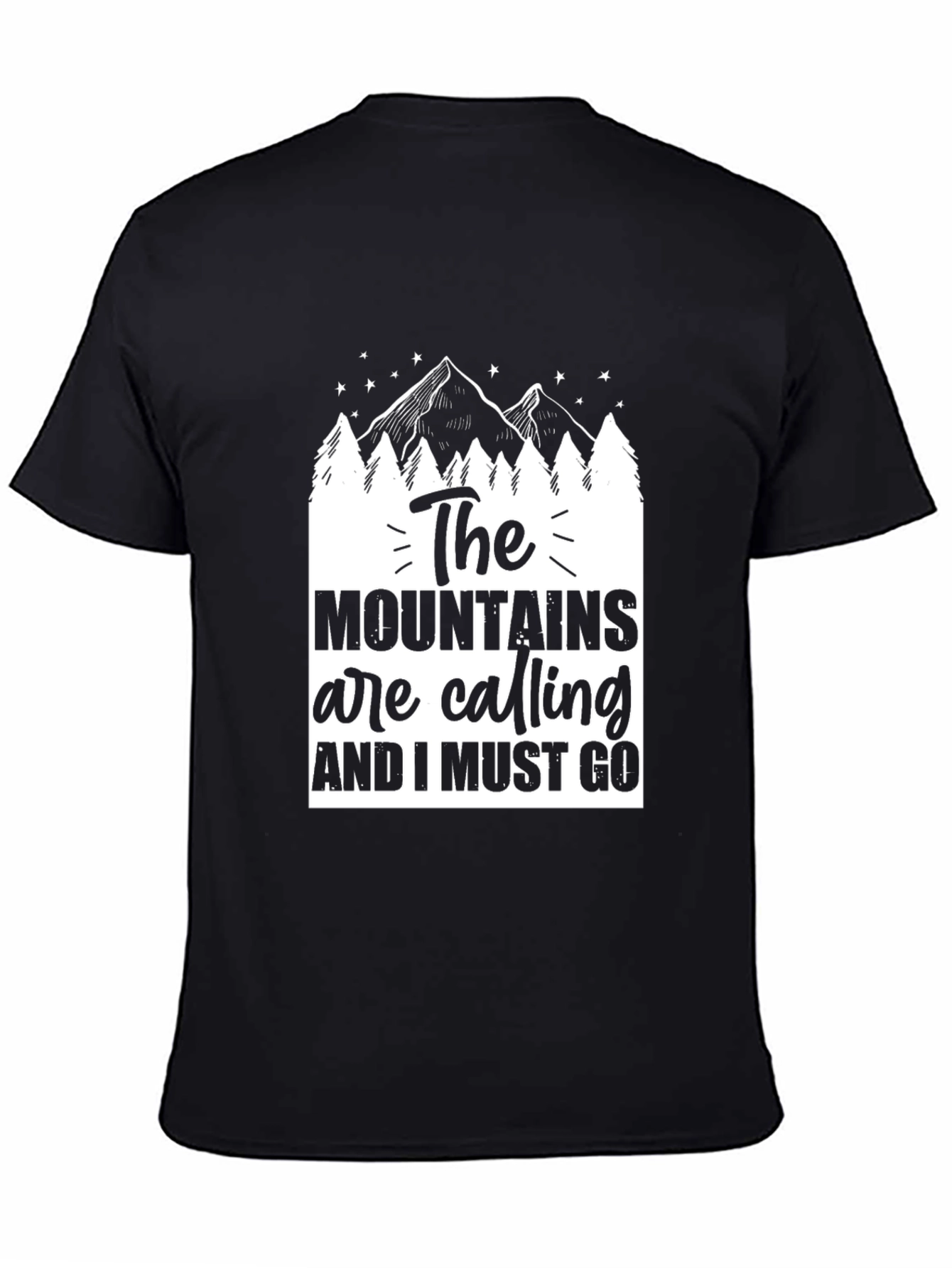 Mountains are Calling Black Graphic Tee