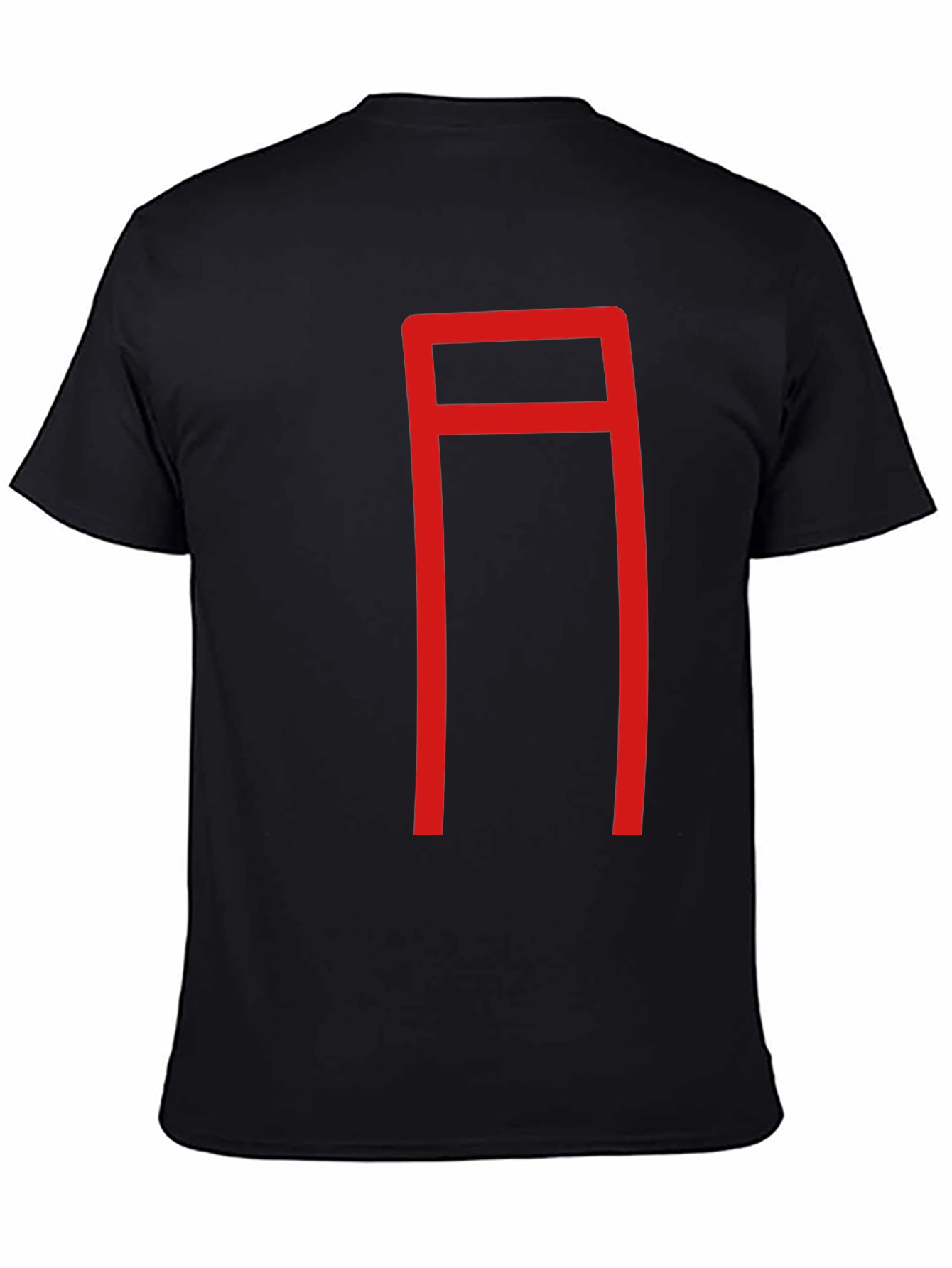 Geometric Red Graphic Print Black T-Shirt