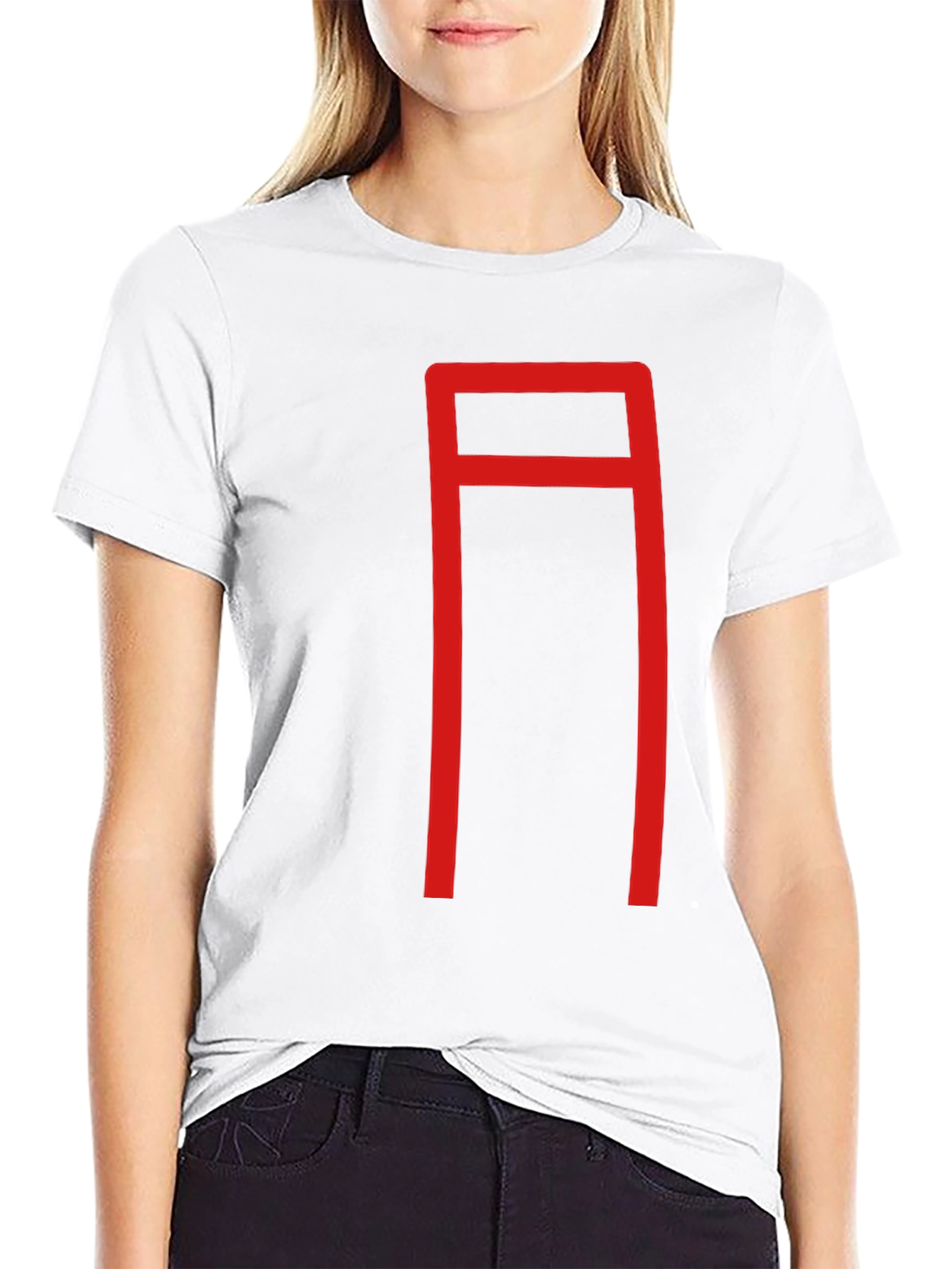 Geometric Red Graphic Print Black T-Shirt