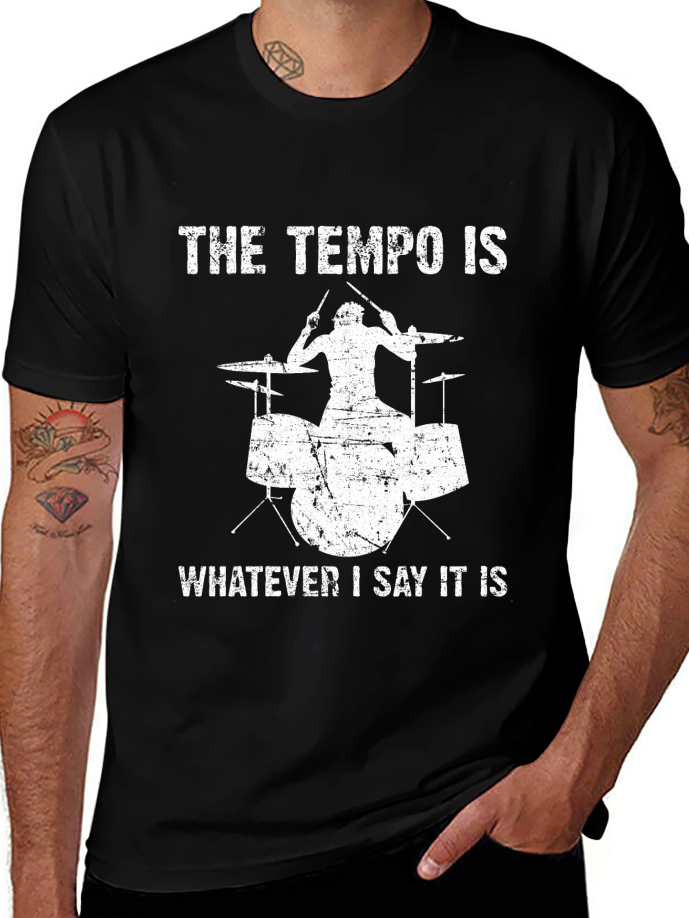 Drummer Tempo T-Shirt - Funny Music Tee
