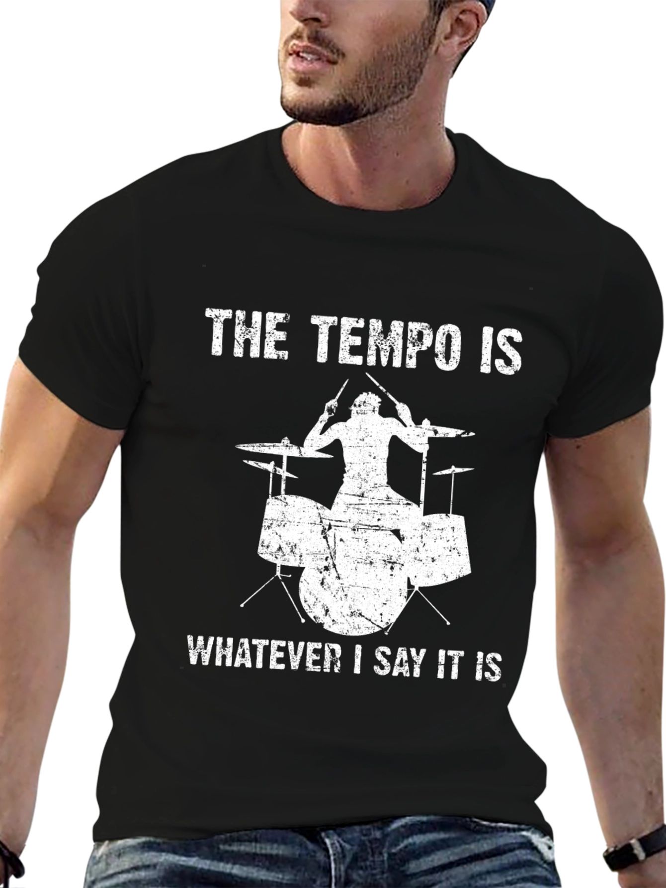 Drummer Tempo T-Shirt - Funny Music Tee