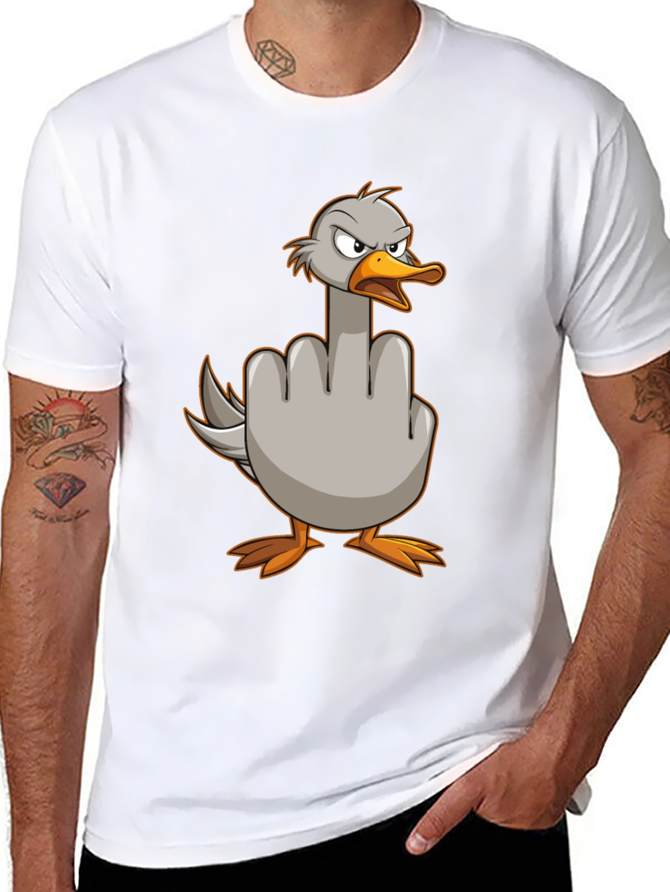 Duck Giving the Finger T-Shirt
