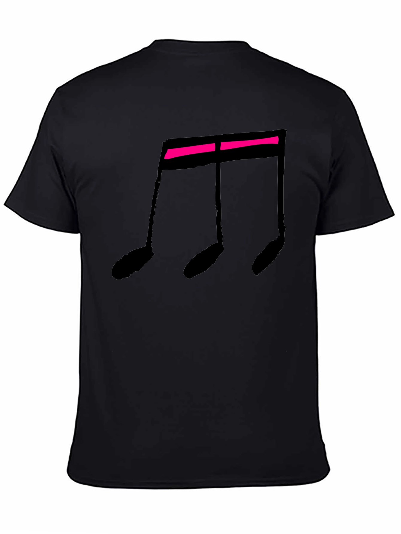 Musical Note Black T-Shirt - Hot Pink Accent