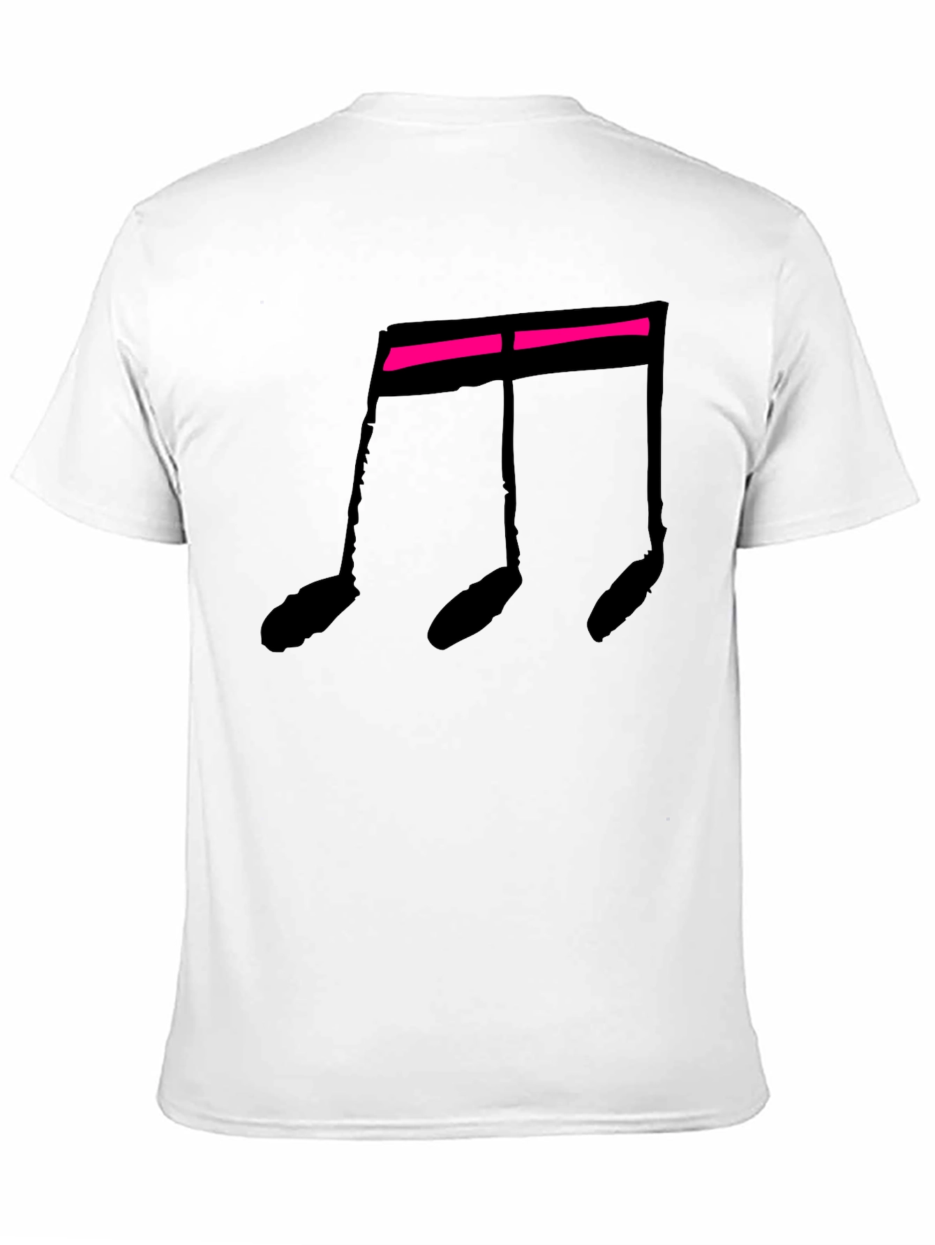Musical Note Black T-Shirt - Hot Pink Accent