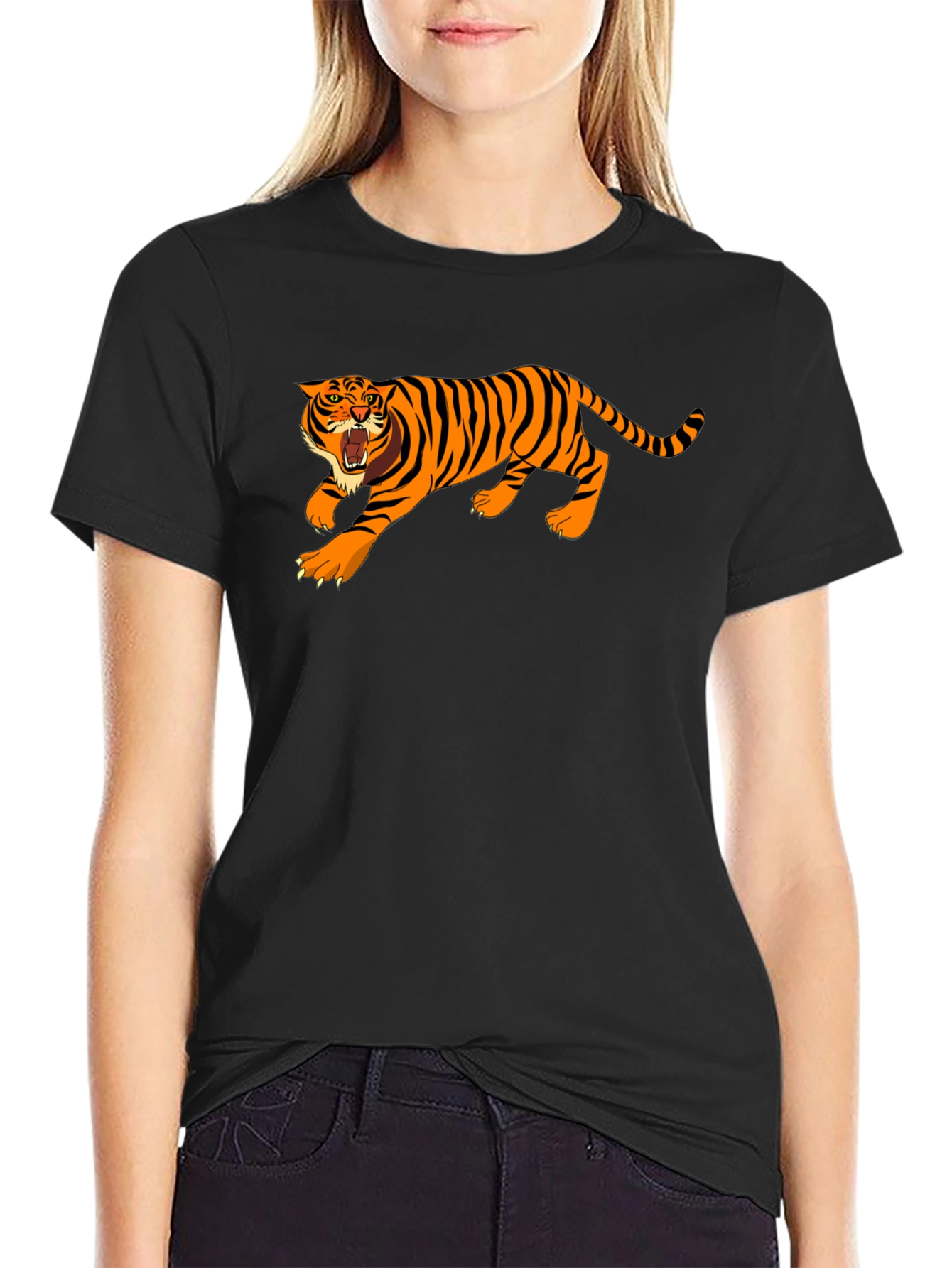 Black Tiger Graphic Tee - Bold Style