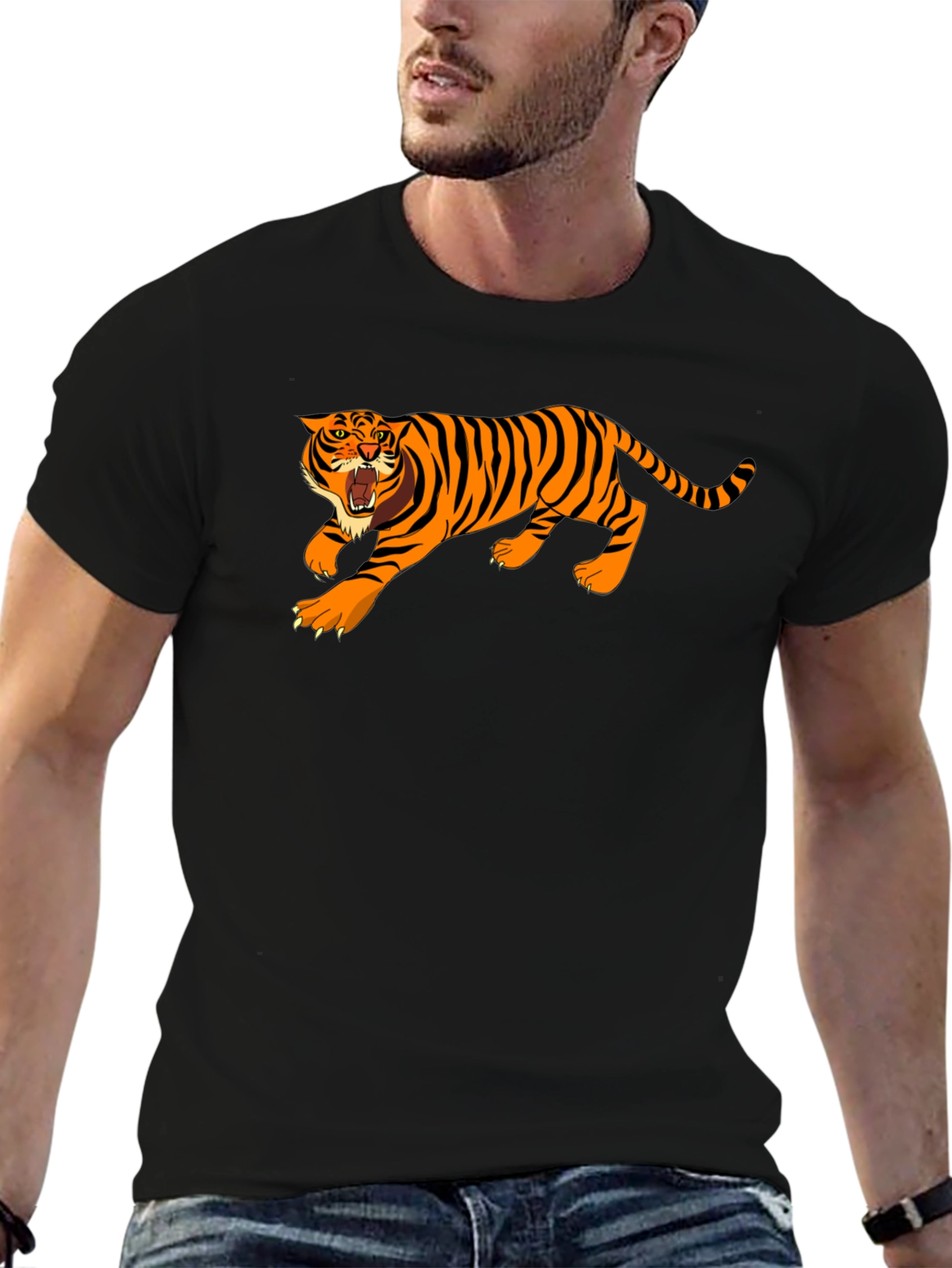 Black Tiger Graphic Tee - Bold Style