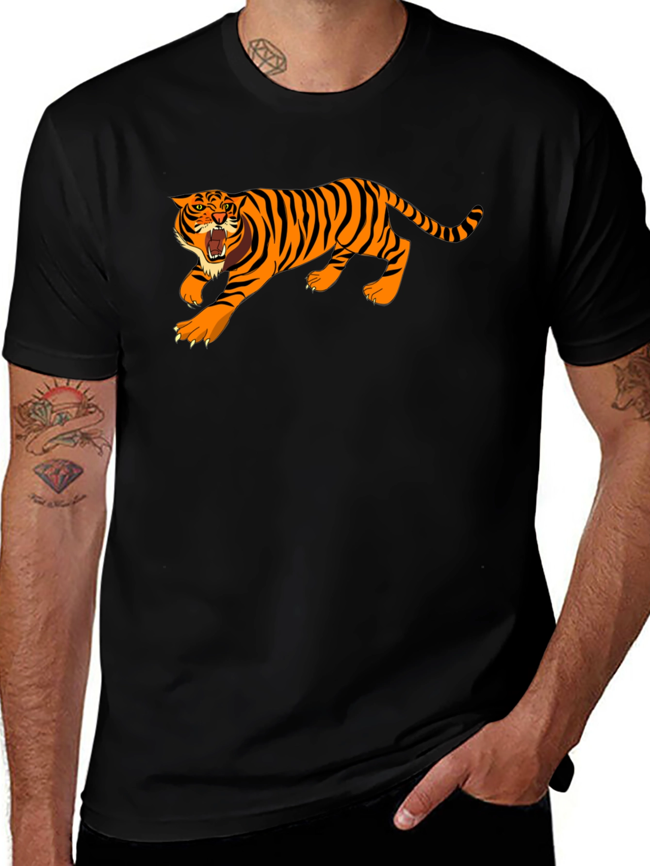 Black Tiger Graphic Tee - Bold Style
