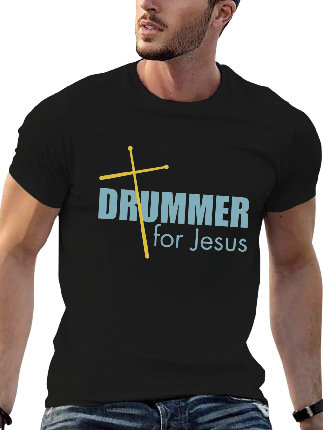 Drummer for Jesus T-Shirt - Black Religious Tee