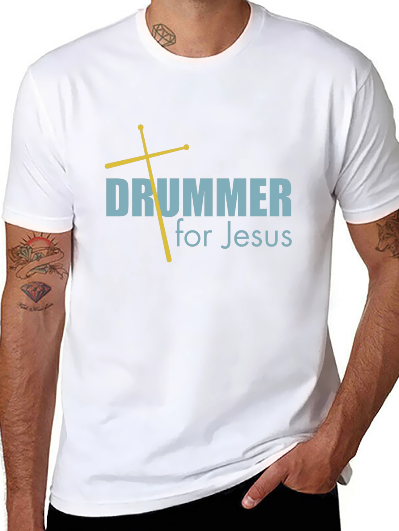 Drummer for Jesus T-Shirt - Black Religious Tee