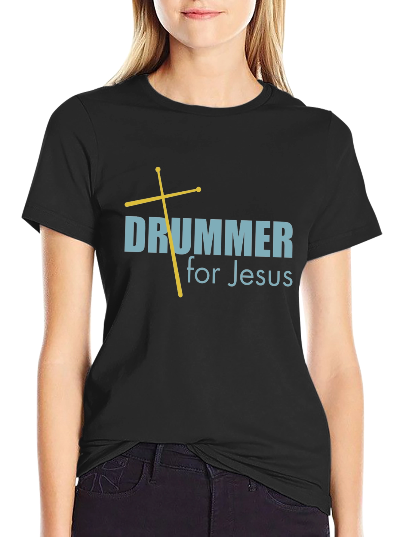 Drummer for Jesus T-Shirt - Black Religious Tee