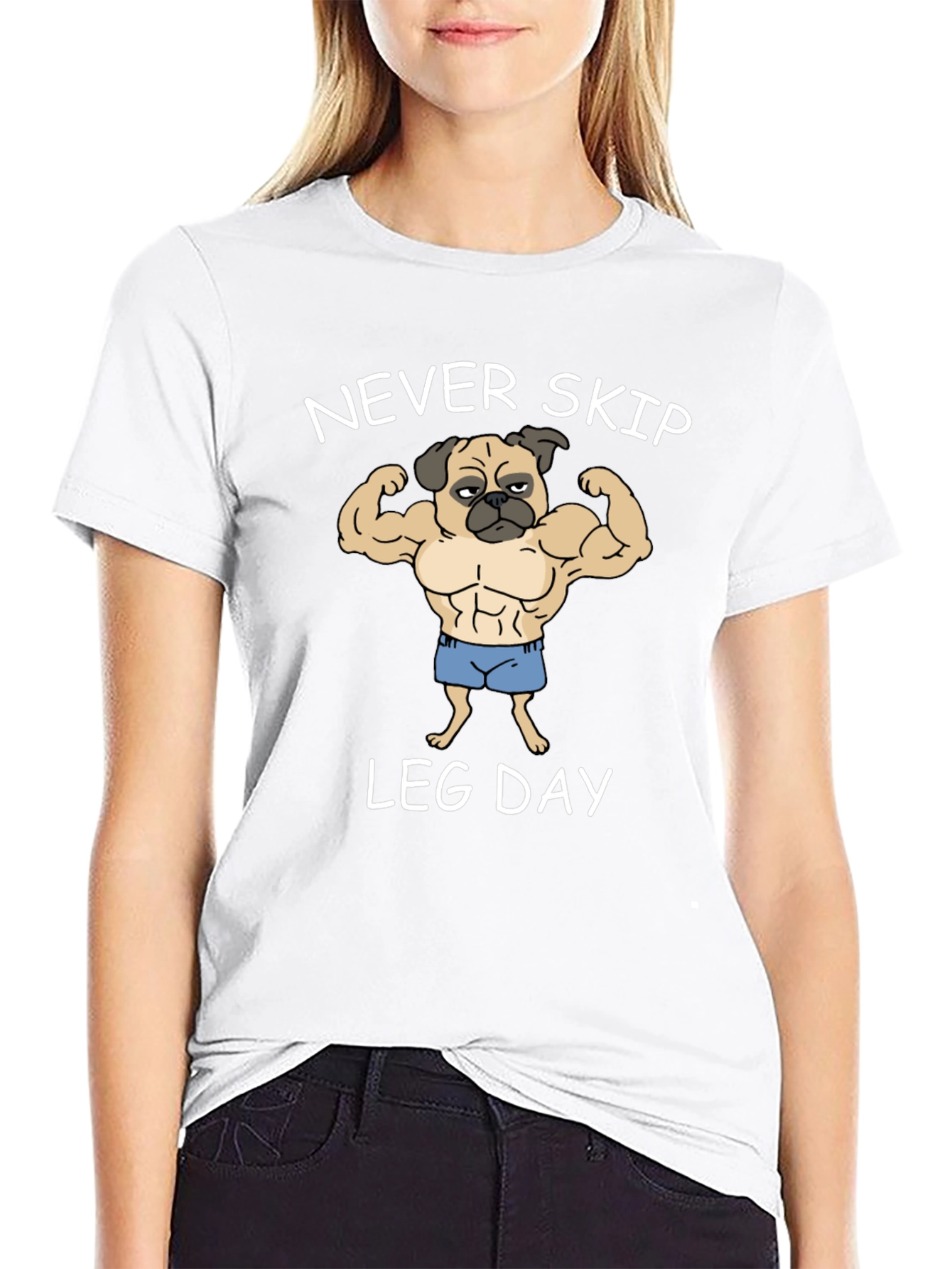 Never Skip Leg Day Pug Graphic Tee