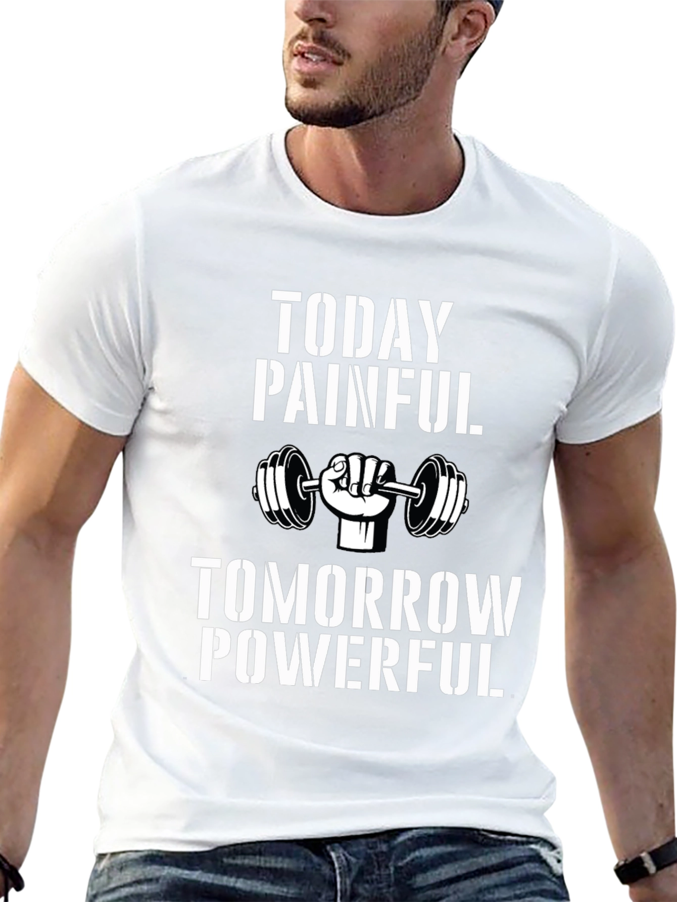 Motivational Gym T-Shirt: Today Painful Tomorrow Powerful