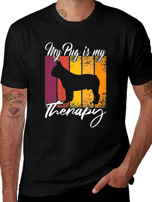 My Pug is My Therapy T-Shirt - Black