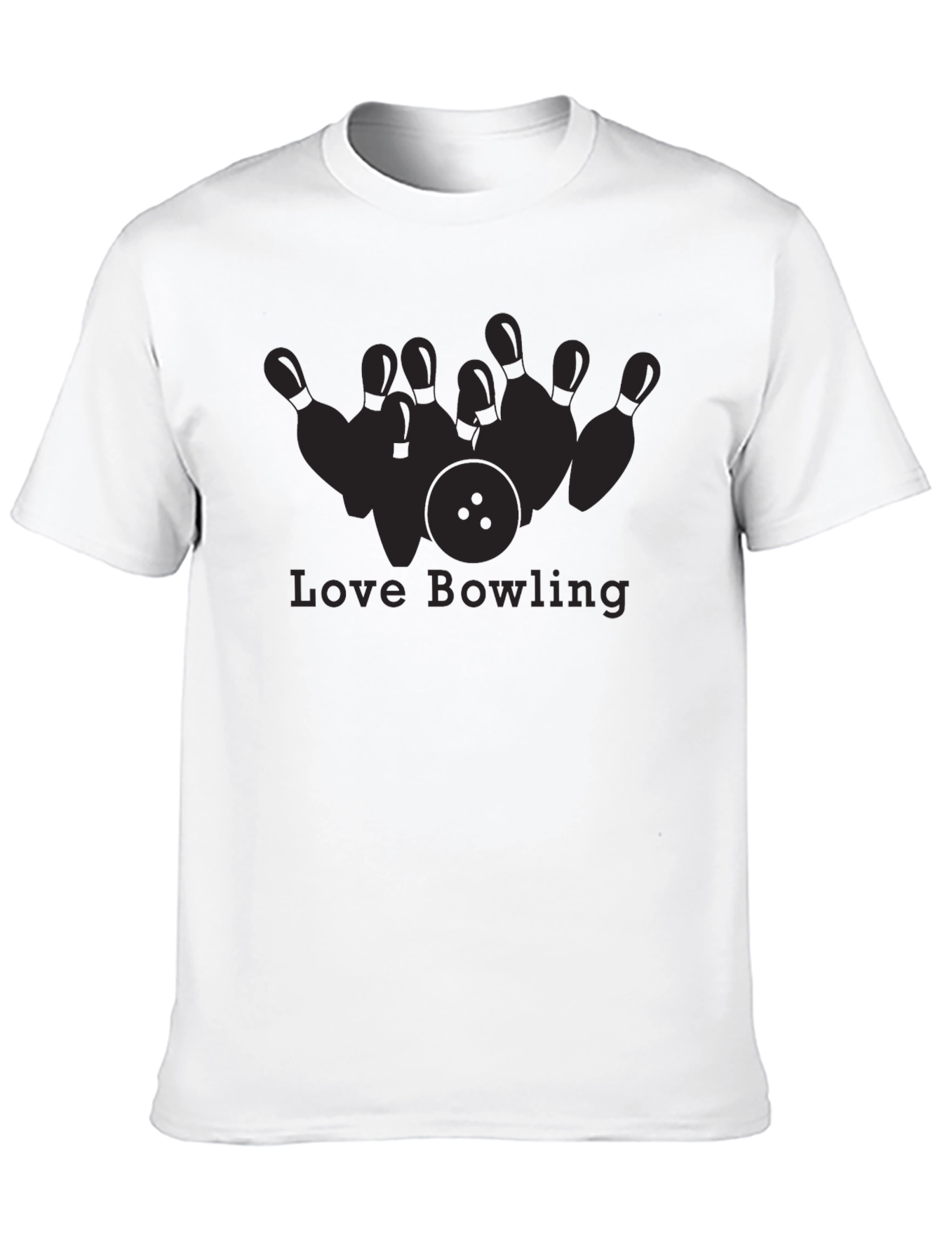 Love Bowling Graphic T-Shirt - Black