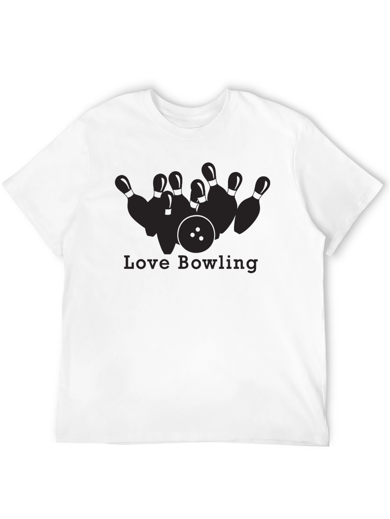 Love Bowling Graphic T-Shirt - Black