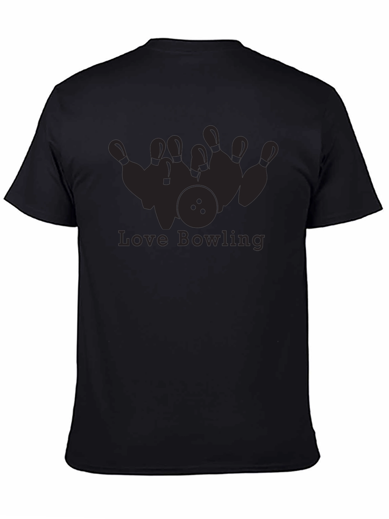 Love Bowling Graphic T-Shirt - Black