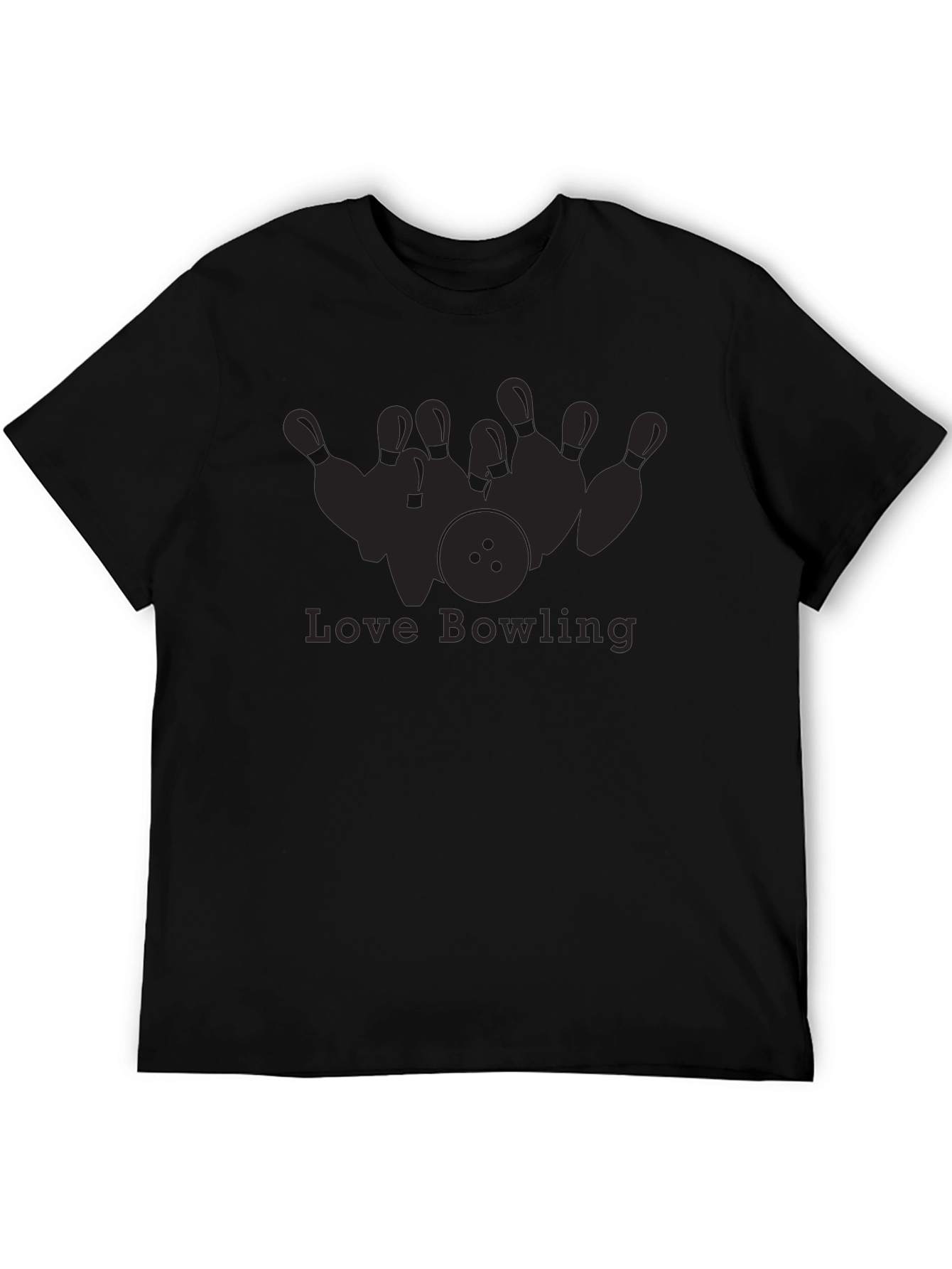 Love Bowling Graphic T-Shirt - Black
