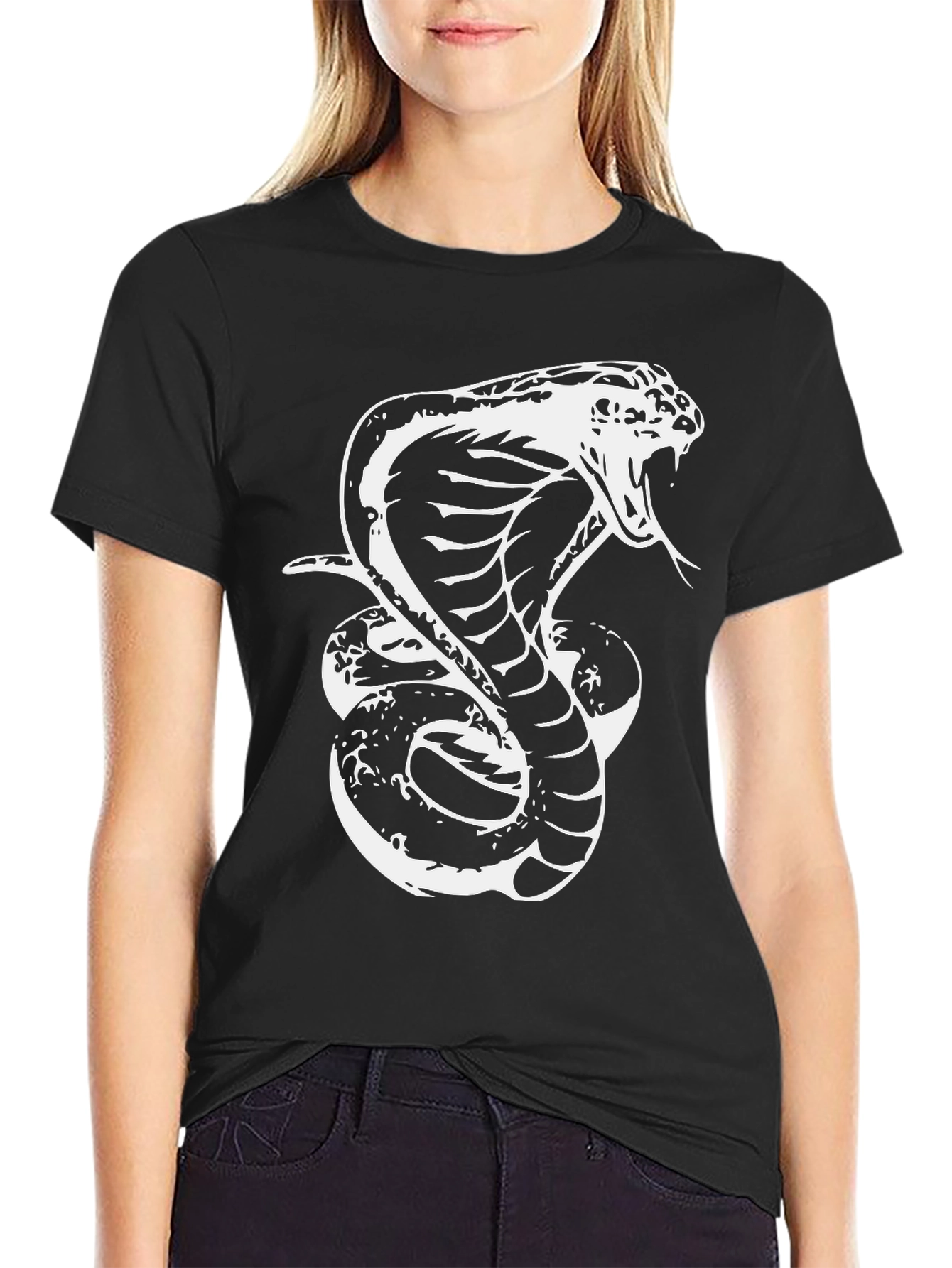 Cobra Graphic Tee - Black Snake Design