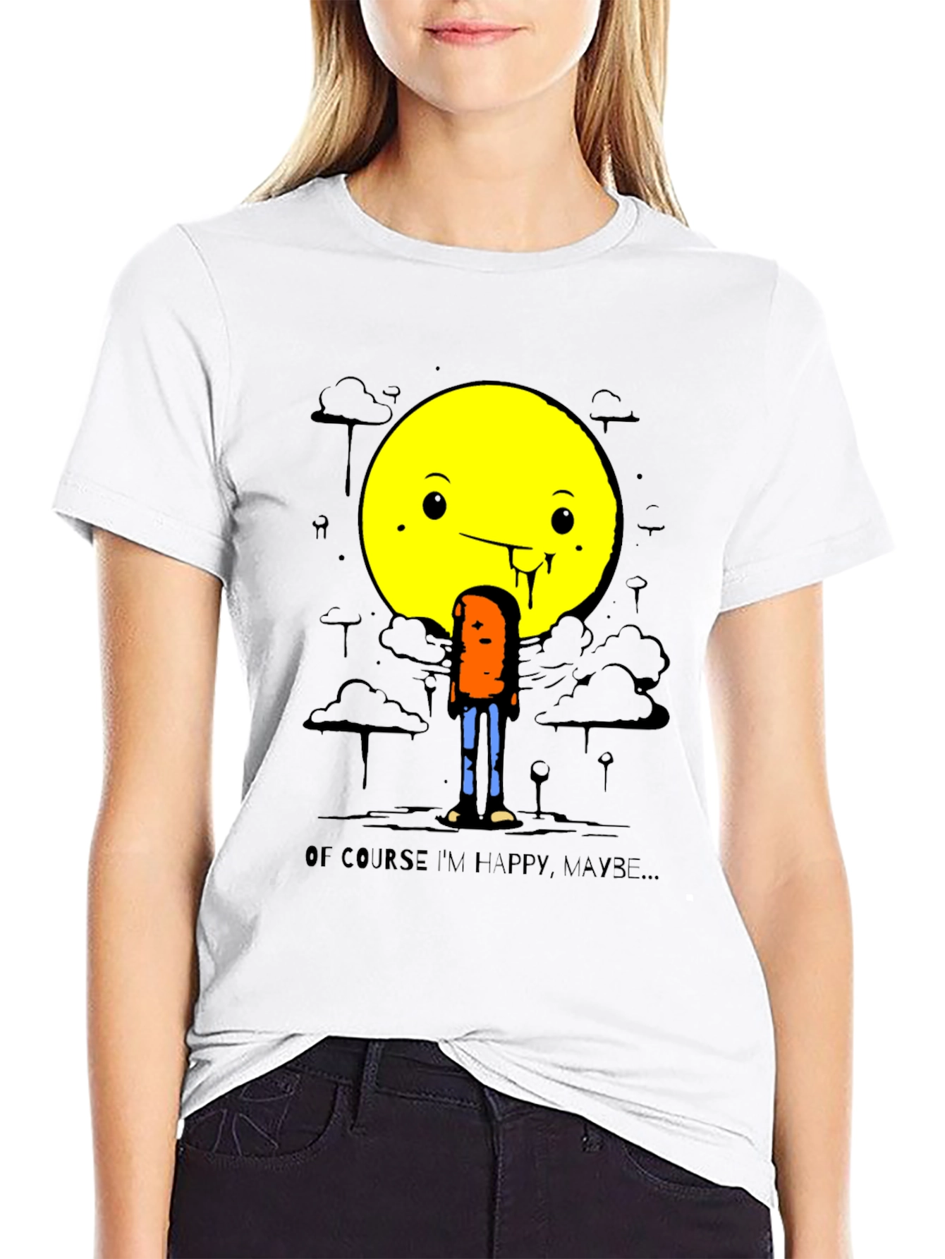 Humorous Happy Maybe Graphic Tee