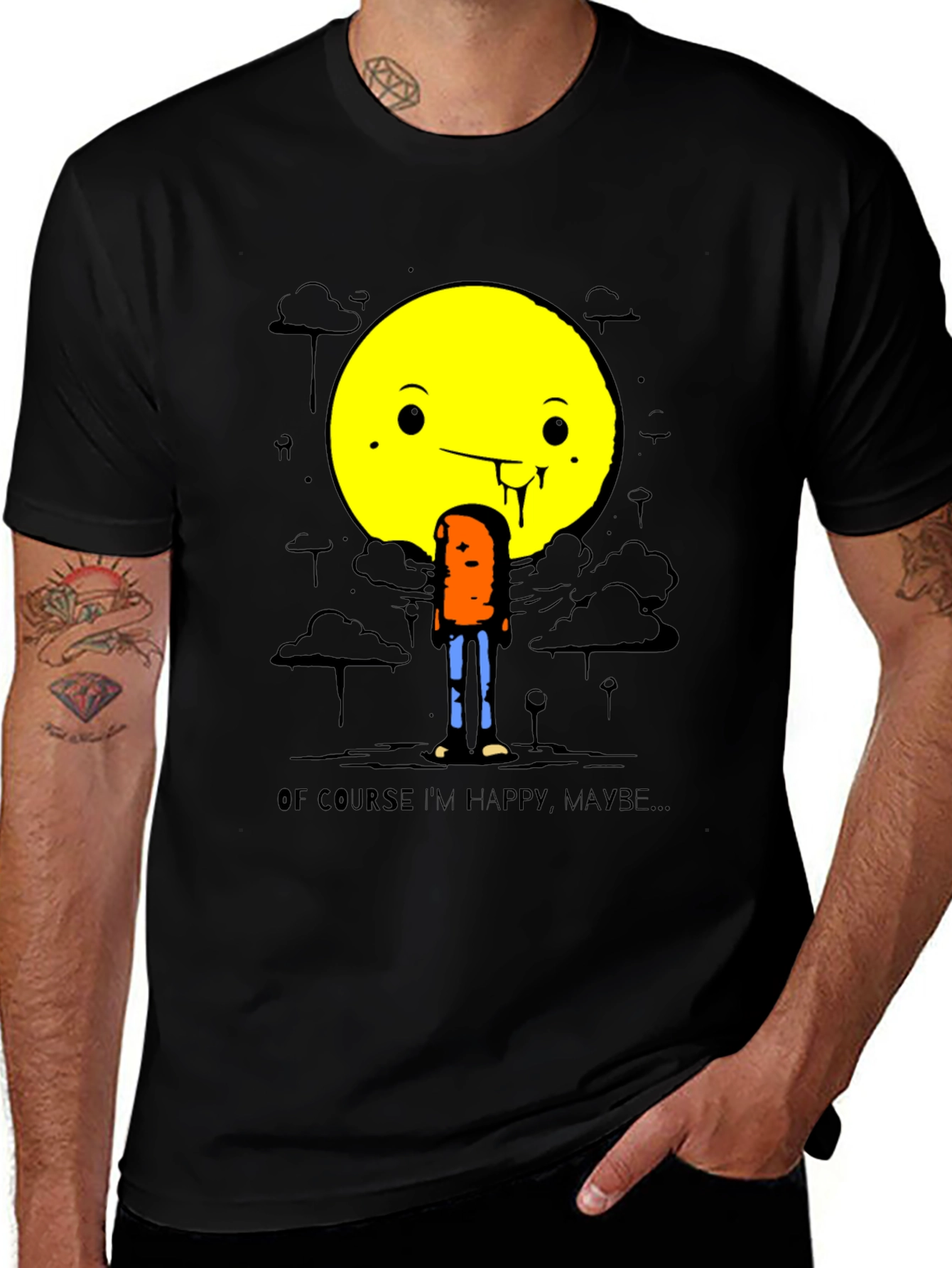 Humorous Happy Maybe Graphic Tee