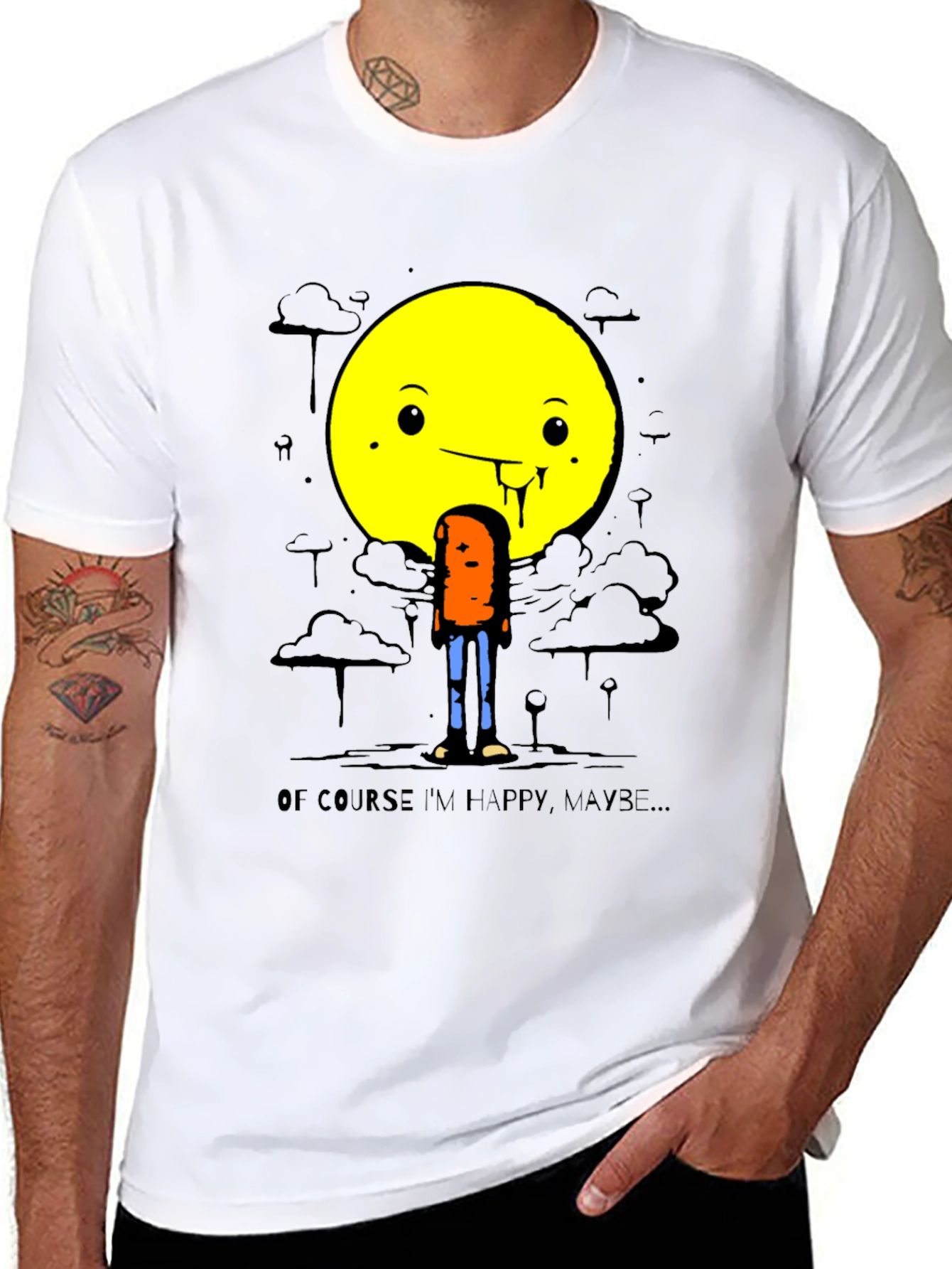 Humorous Happy Maybe Graphic Tee