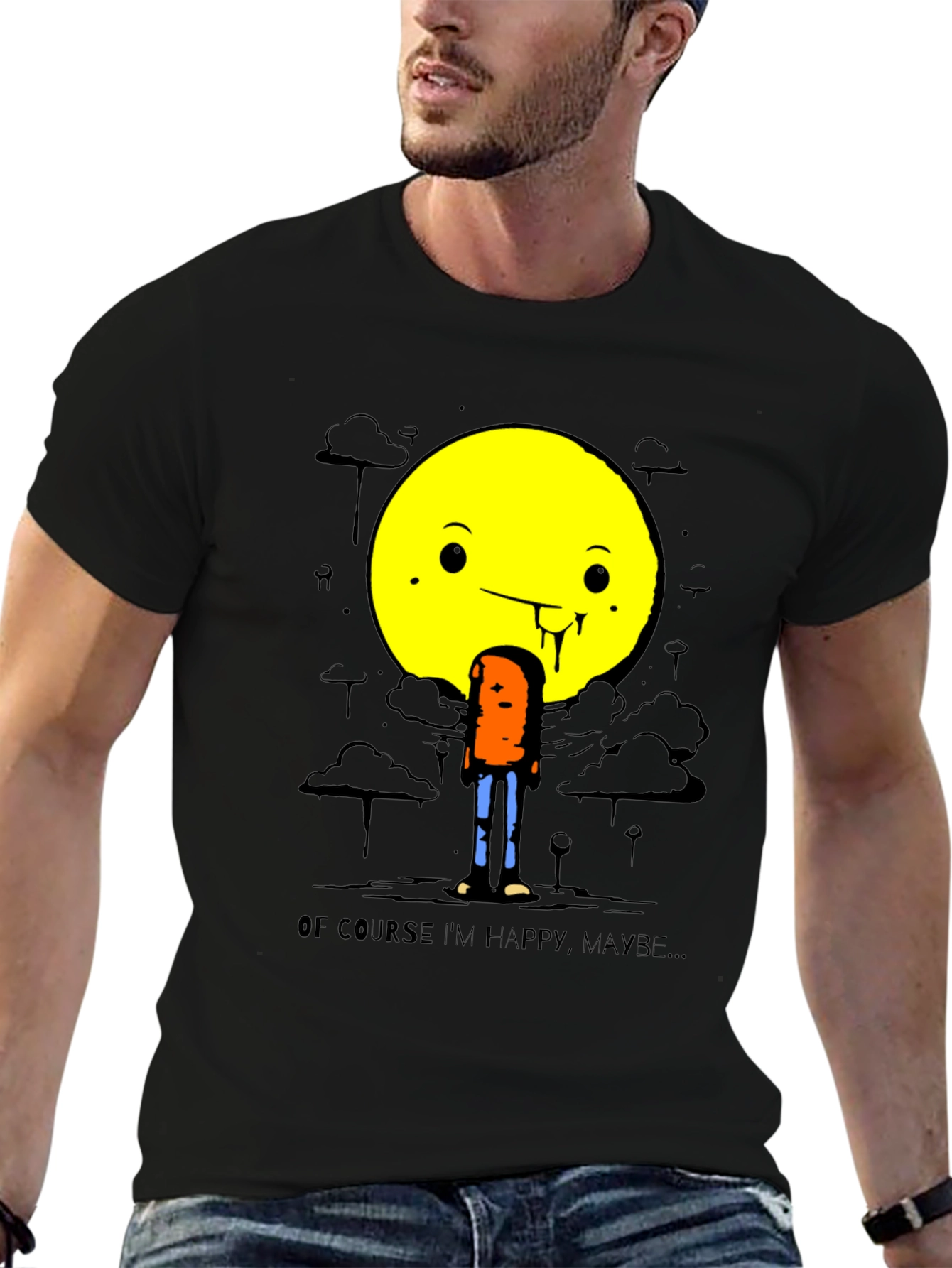 Humorous Happy Maybe Graphic Tee
