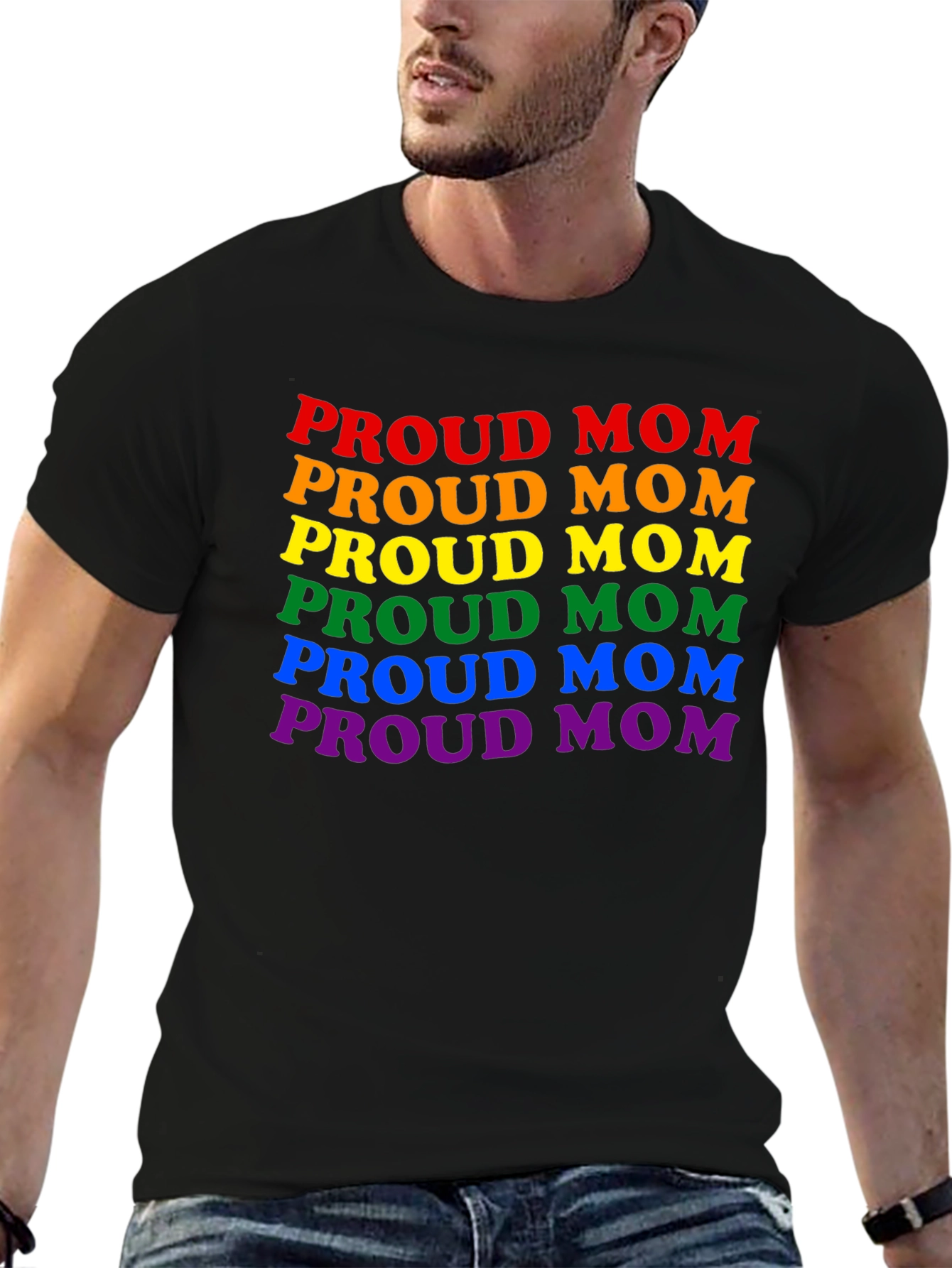Proud Mom LGBTQ+ Rainbow Pride T-Shirt