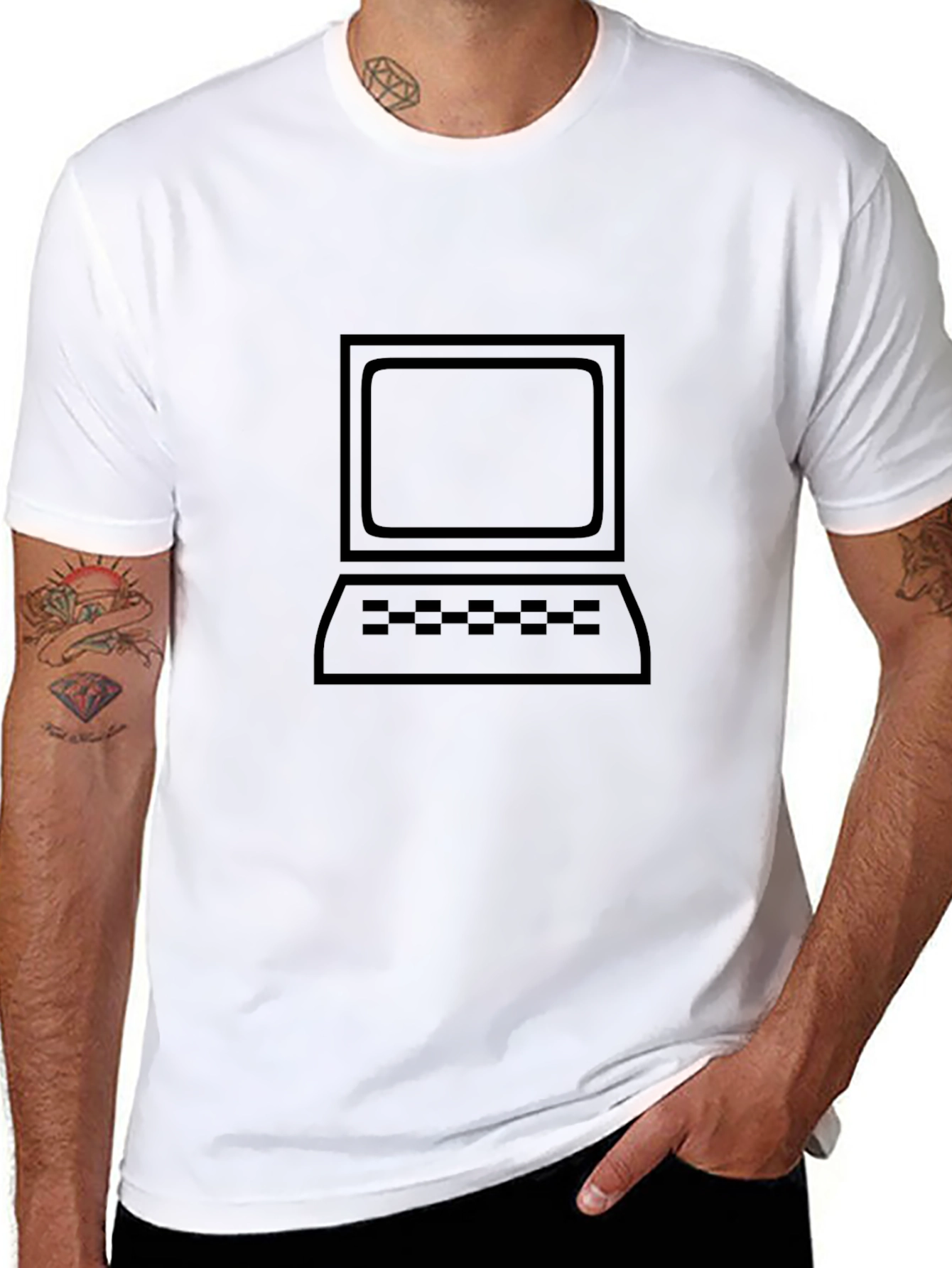 Retro Computer Graphic Tee - Black T-Shirt