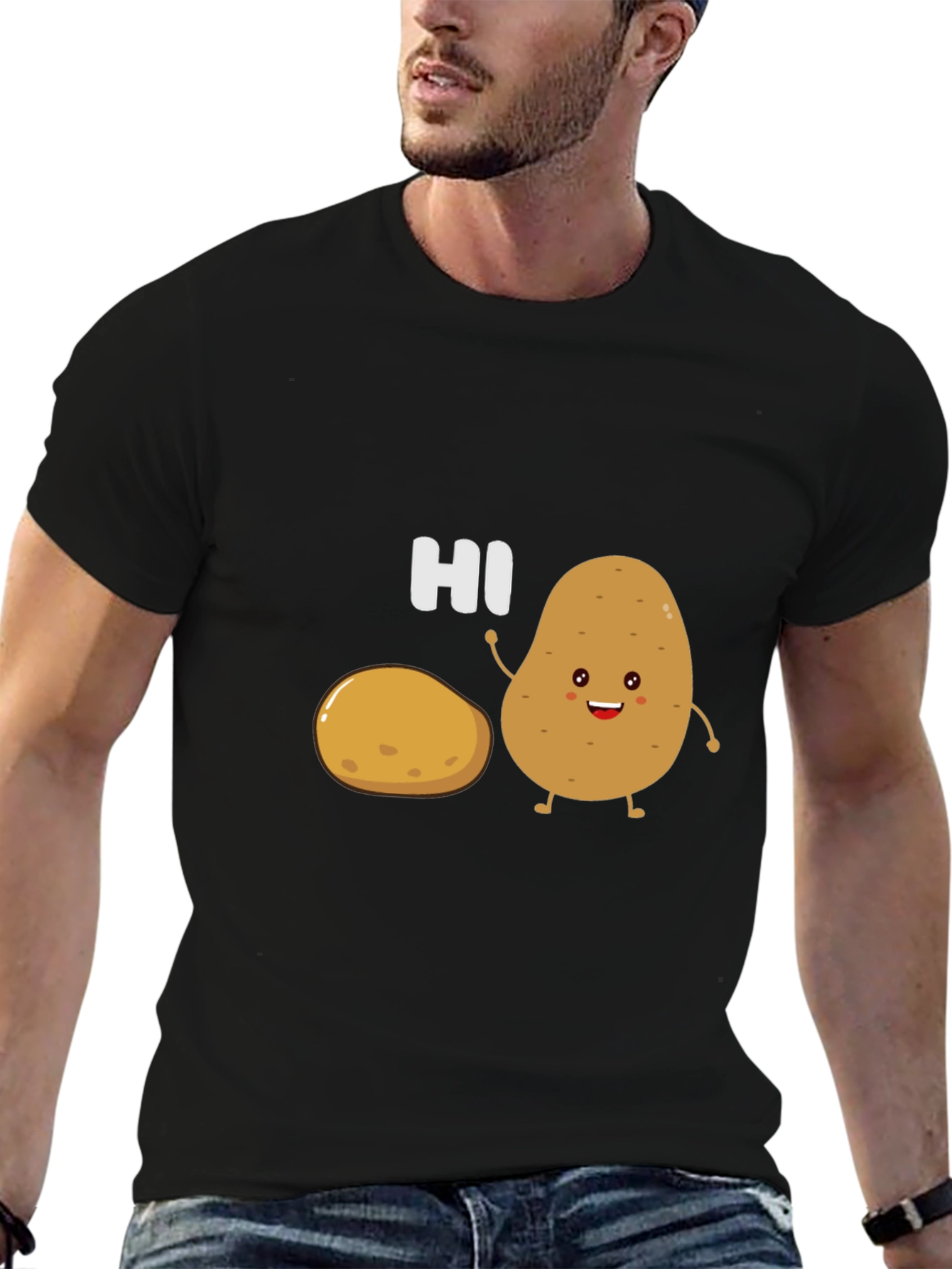 Cute Potato Graphic Tee - Funny Hi T-Shirt