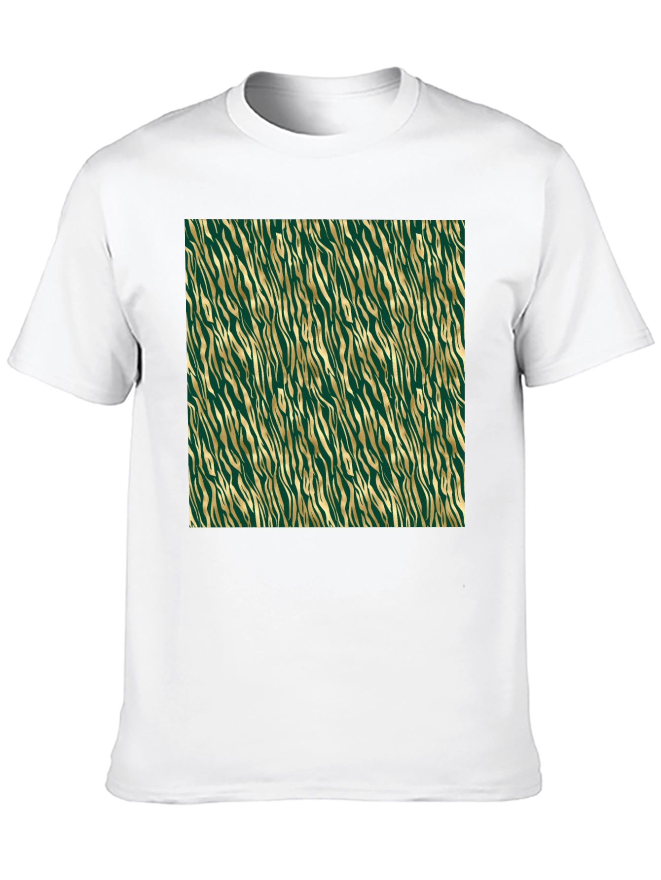 Green & Gold Zebra Print T-Shirt