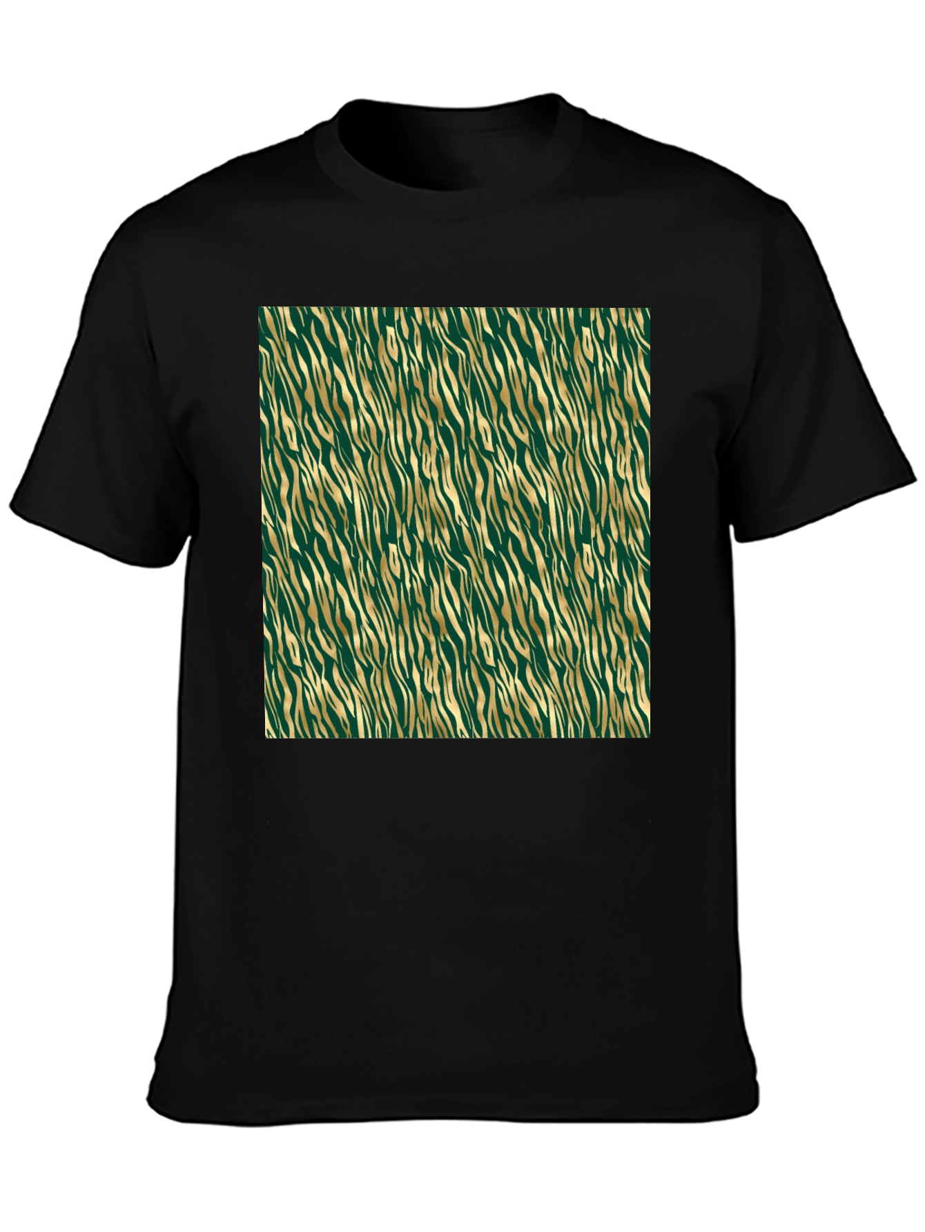 Green & Gold Zebra Print T-Shirt
