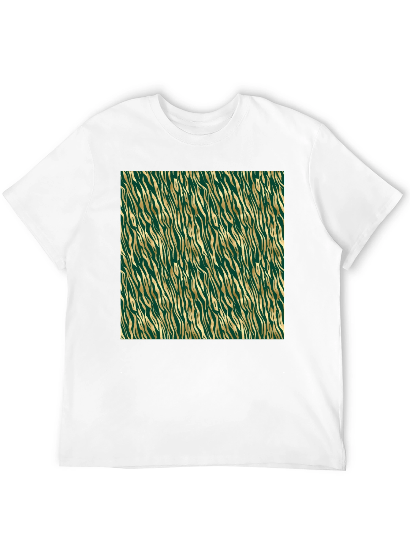 Green & Gold Zebra Print T-Shirt