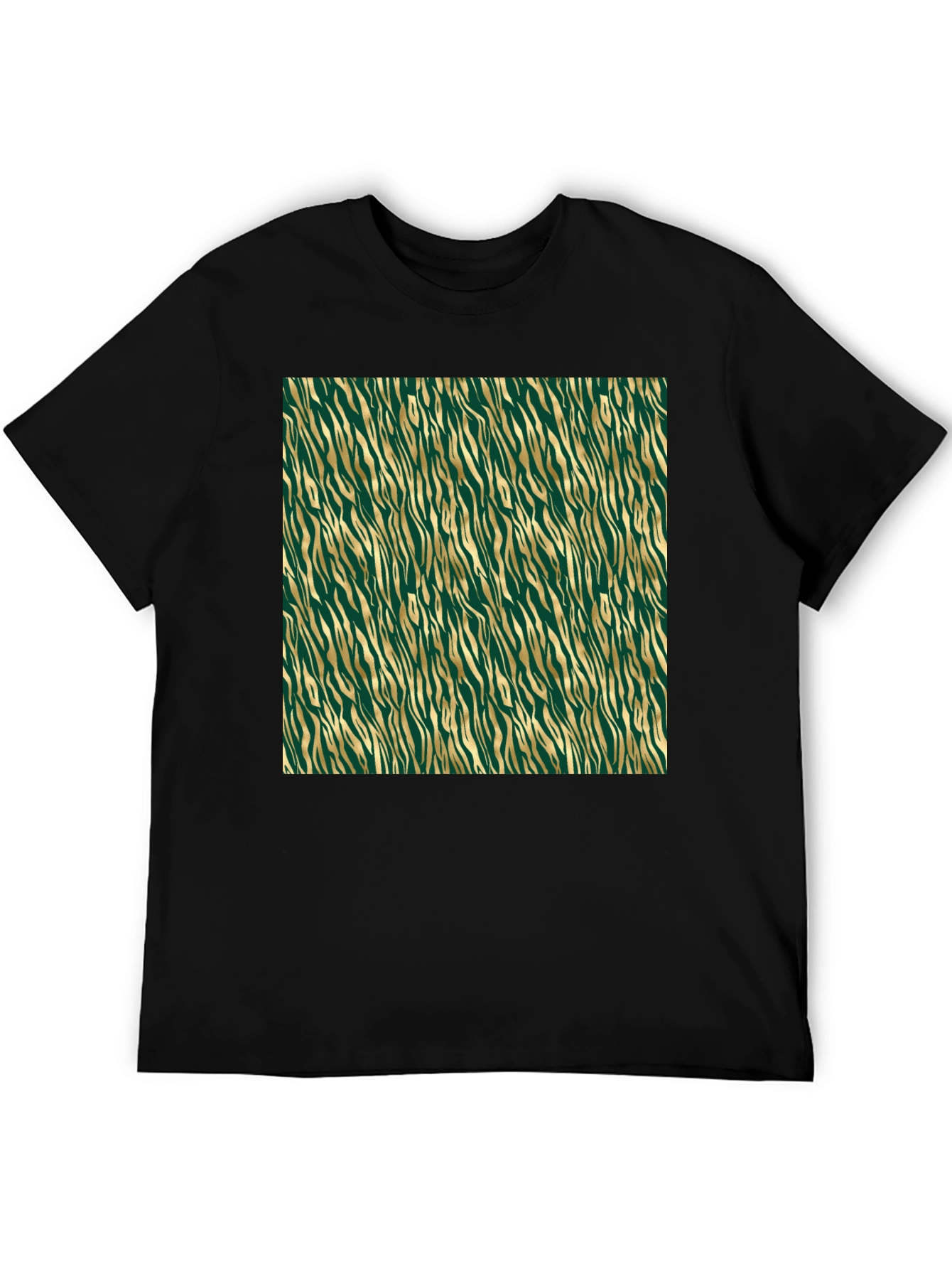 Green & Gold Zebra Print T-Shirt