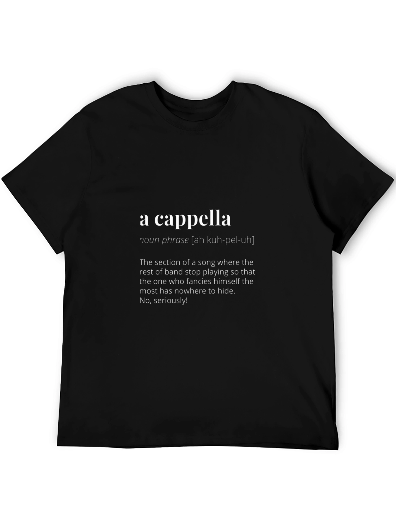 A Cappella Definition T-Shirt | Music Lover Tee